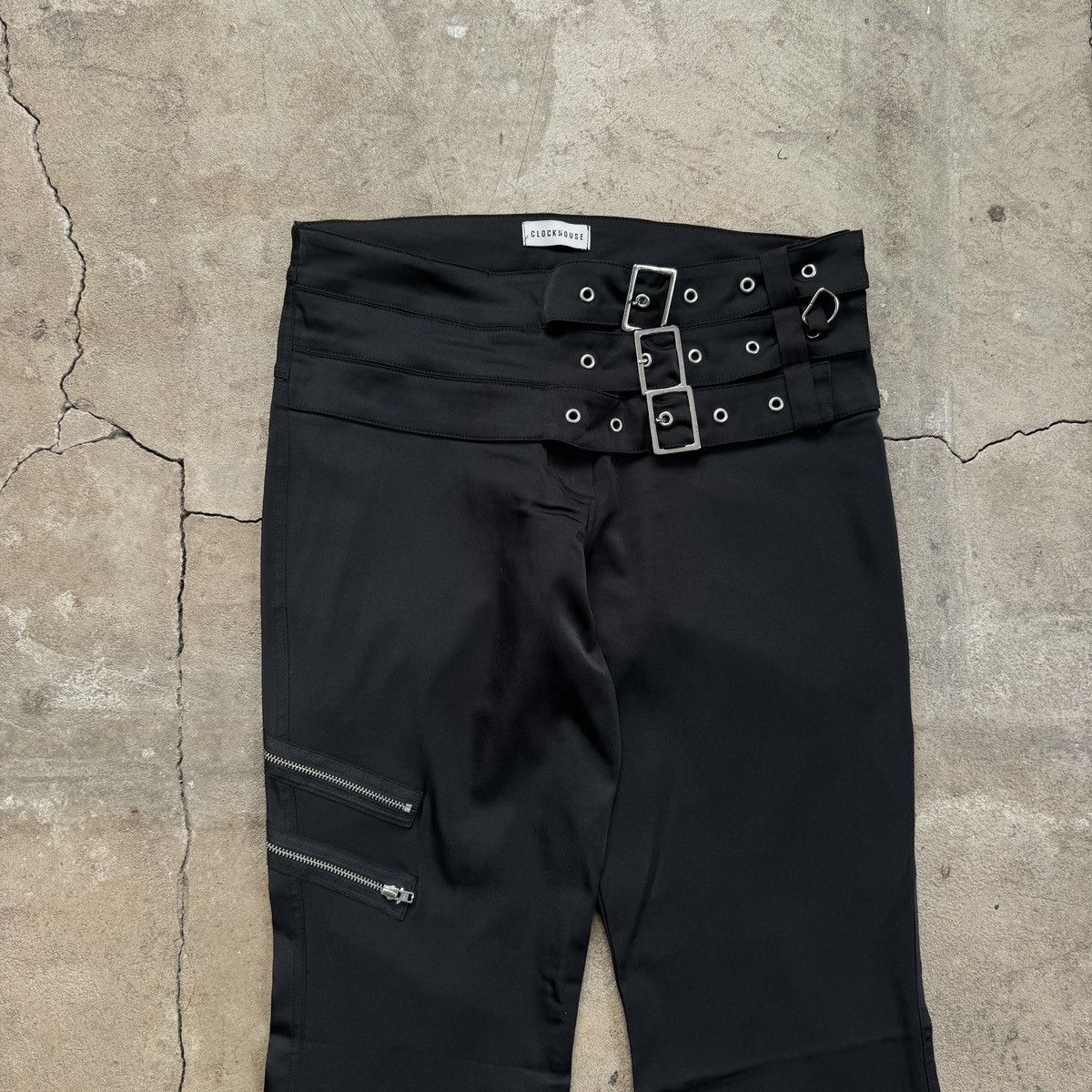 Seditionaries Vintage Y2K Clockhouse Grunge Flared Nylon Pants Size 26" / US 2 / IT 38 - 4 Thumbnail