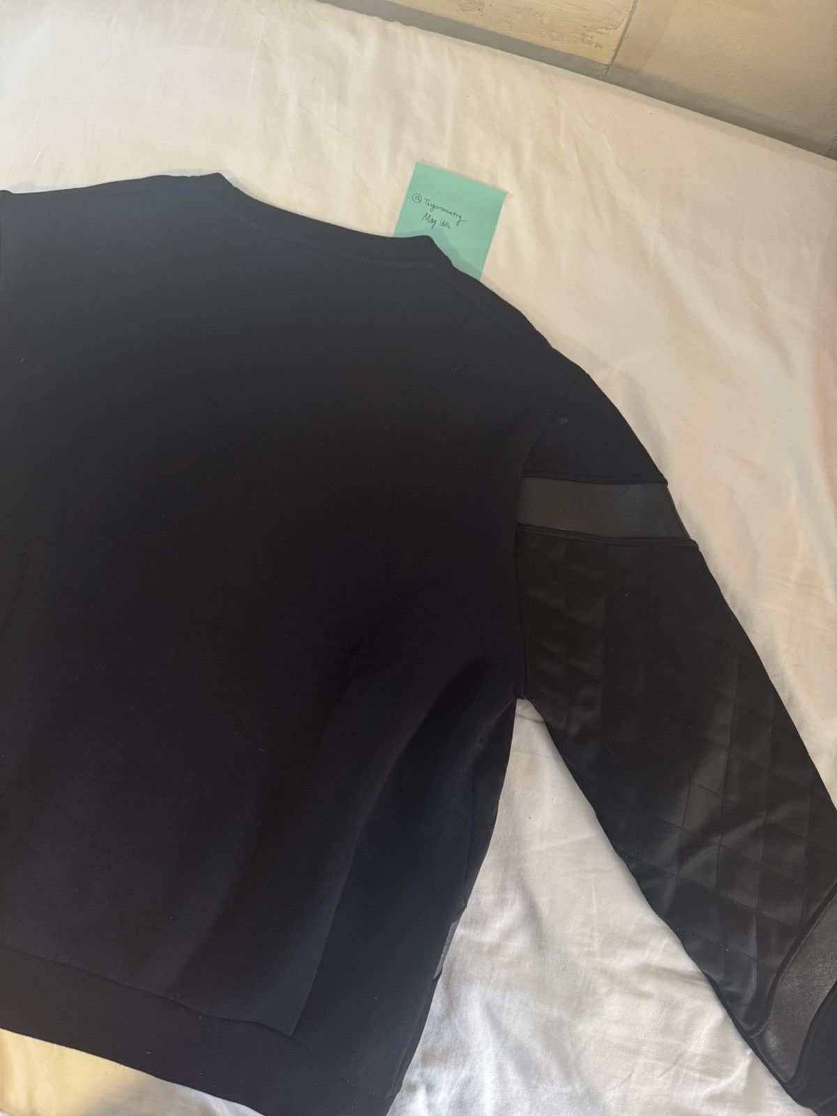 Neil Barrett Quilted Faux Leather Accents Neoprene Sweater Size US L / EU 52-54 / 3 - 4 Thumbnail