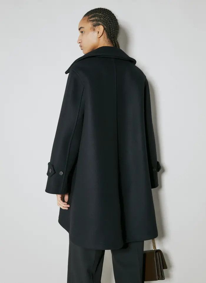Saint Laurent Paris o1bcso1str0325 Duffle Coat Trapeze in Black Size L / US 10 / IT 46 - 2 Thumbnail