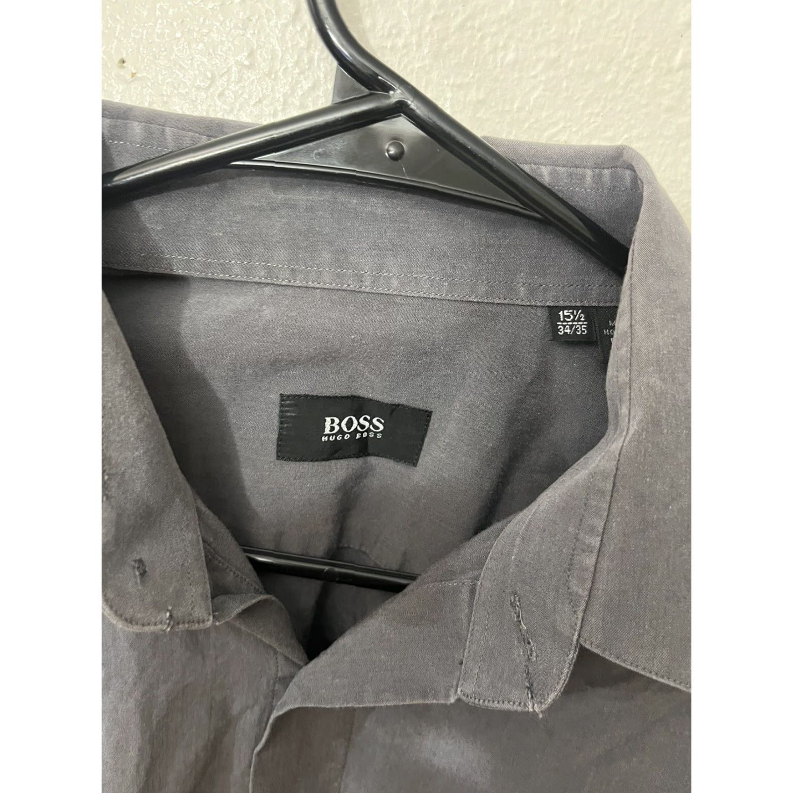 Hugo Boss Hugo Boss Shirt Mens 15 34/35 Gray Long Sleeve Button Up Collar Size US M / EU 48-50 / 2 - 2 Thumbnail