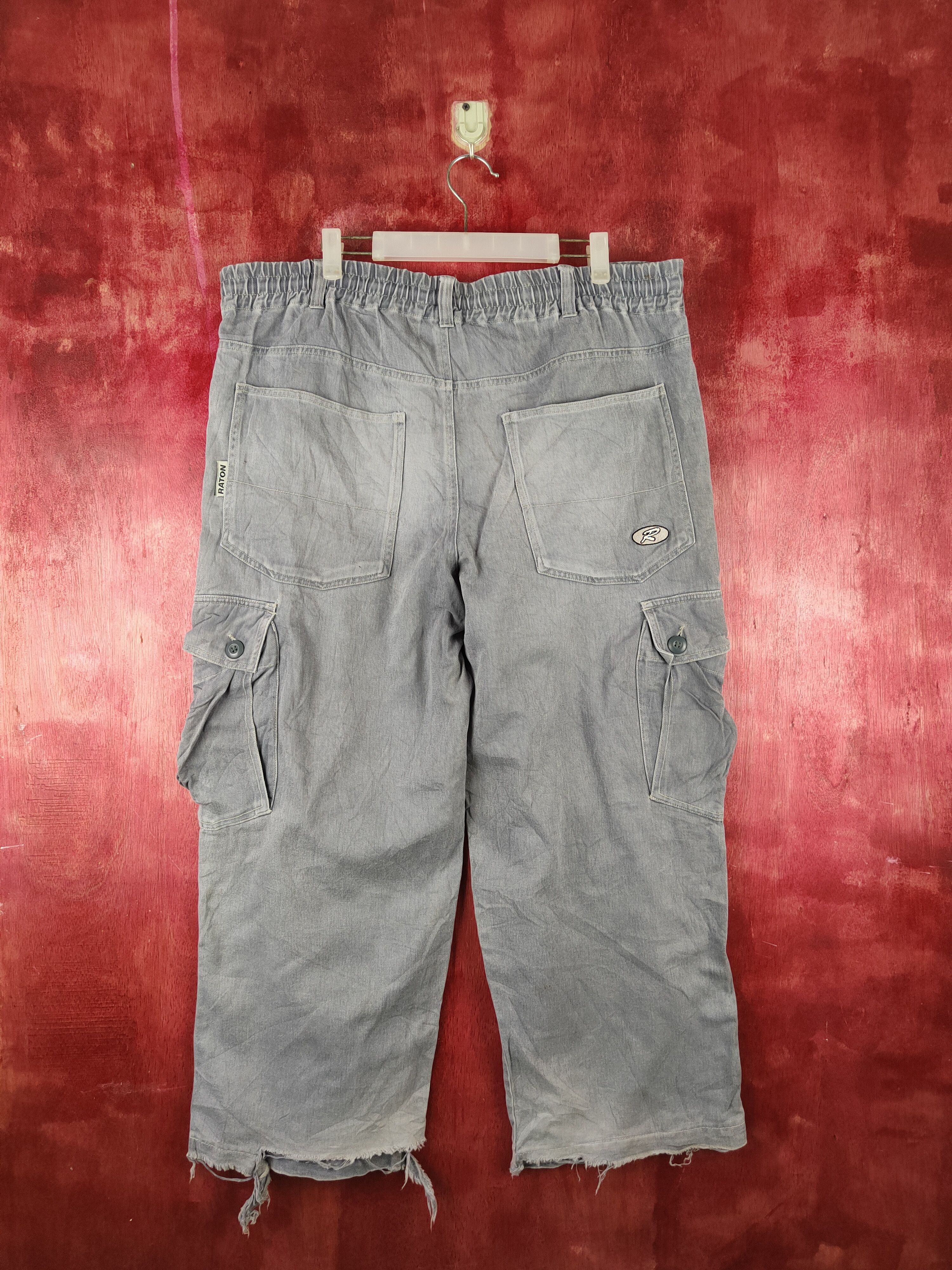 Japanese Brand Raton Laveur Blue Faded Distressed Cargo Pants N#S006 Size US 40 / EU 56 - 7 Thumbnail