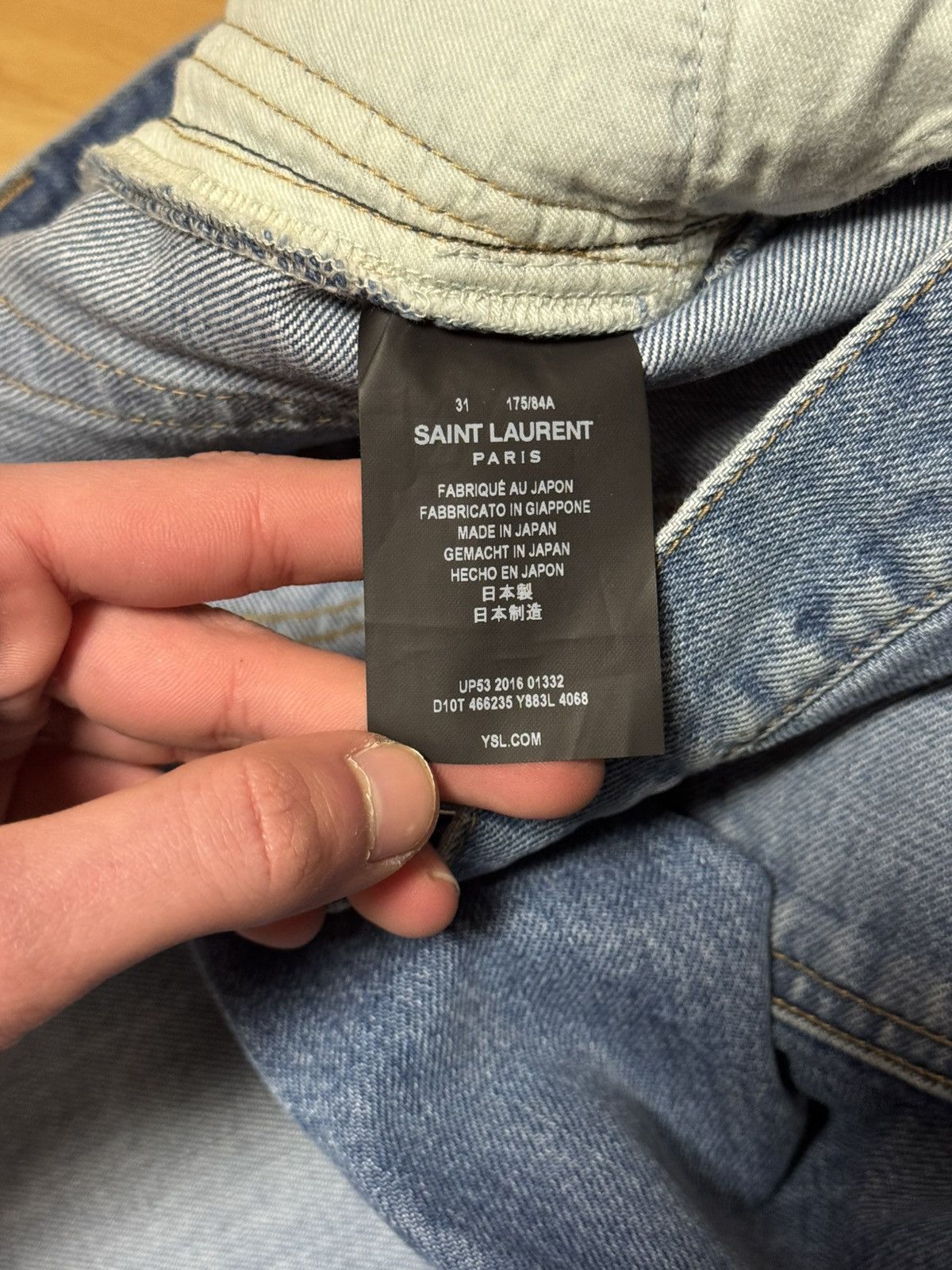 Saint Laurent Paris Saint Laurent Paris 2016 D10 Embroidered Jeans Hedi Slimane Size US 31 - 5 Thumbnail
