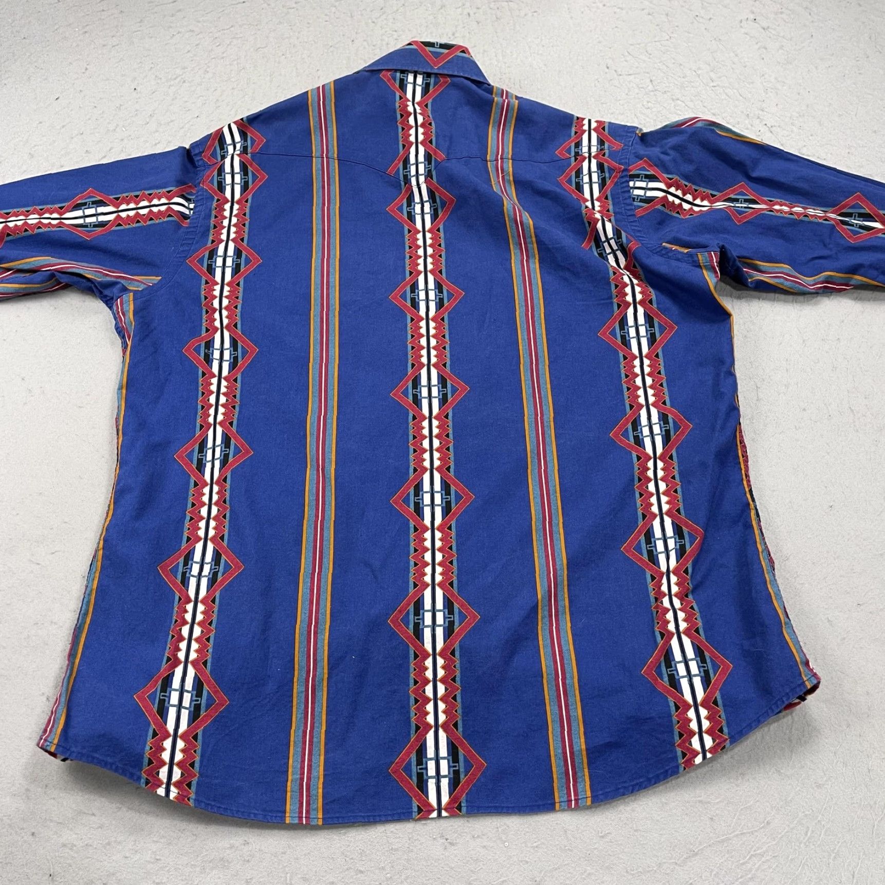 Vintage VINTAGE Panhandle Slim Shirt Mens XL Blue Aztec Geometric Western Snap Ranch Cotton 90s Size US XL / EU 56 / 4 - 5 Thumbnail