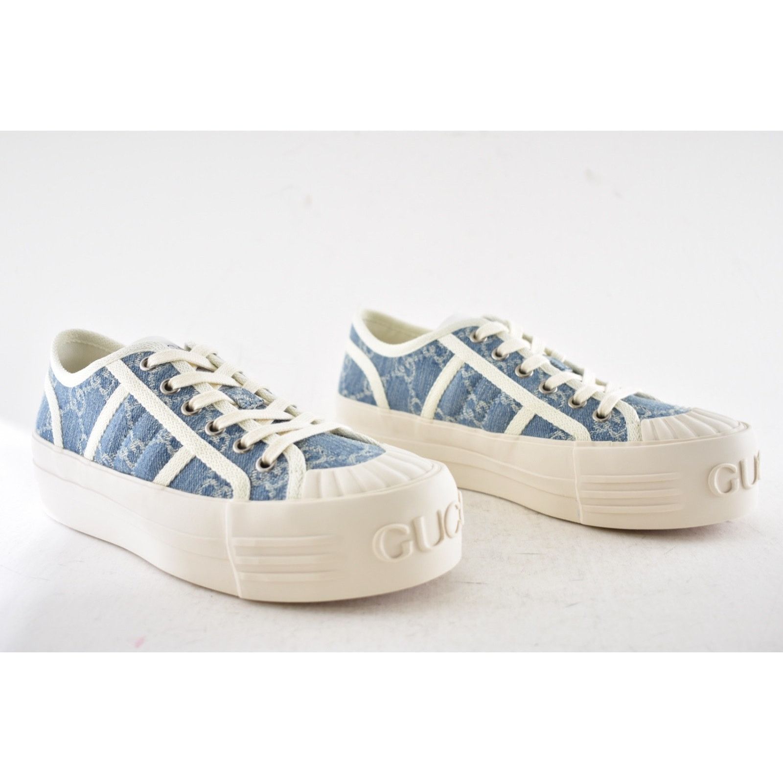 Gucci Gucci Chunky Monogram GG Blue Denim Platform Sneakers 36.5 Size US 6.5 / IT 36.5 - 4 Thumbnail