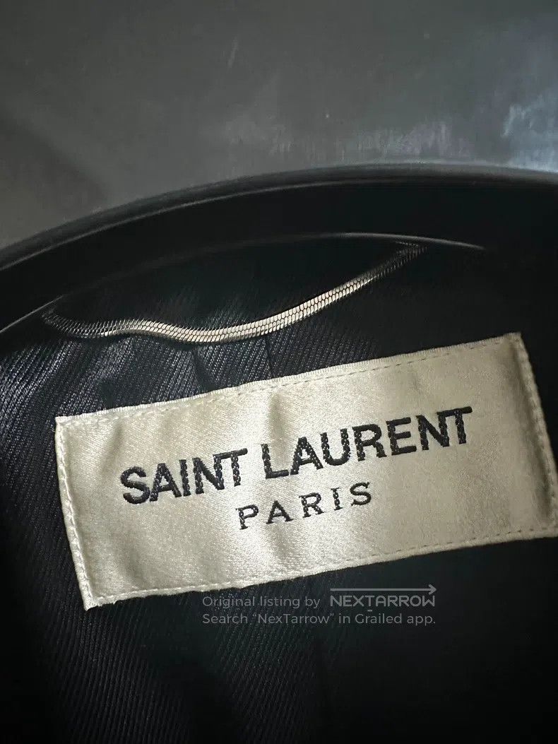 Saint Laurent Paris Saint Laurent Paris Wool Leather Collar Coat Size US M / EU 48-50 / 2 - 3 Thumbnail