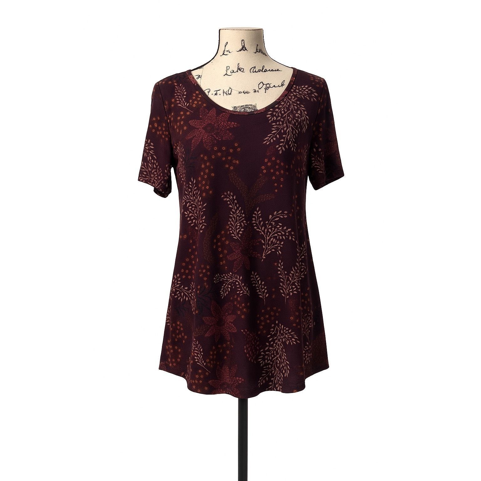 Other LuLaRoe Floral Perfect Tee Women’s Small – Purple Short Slee Size S / US 4 / IT 40 - 1 Thumbnail