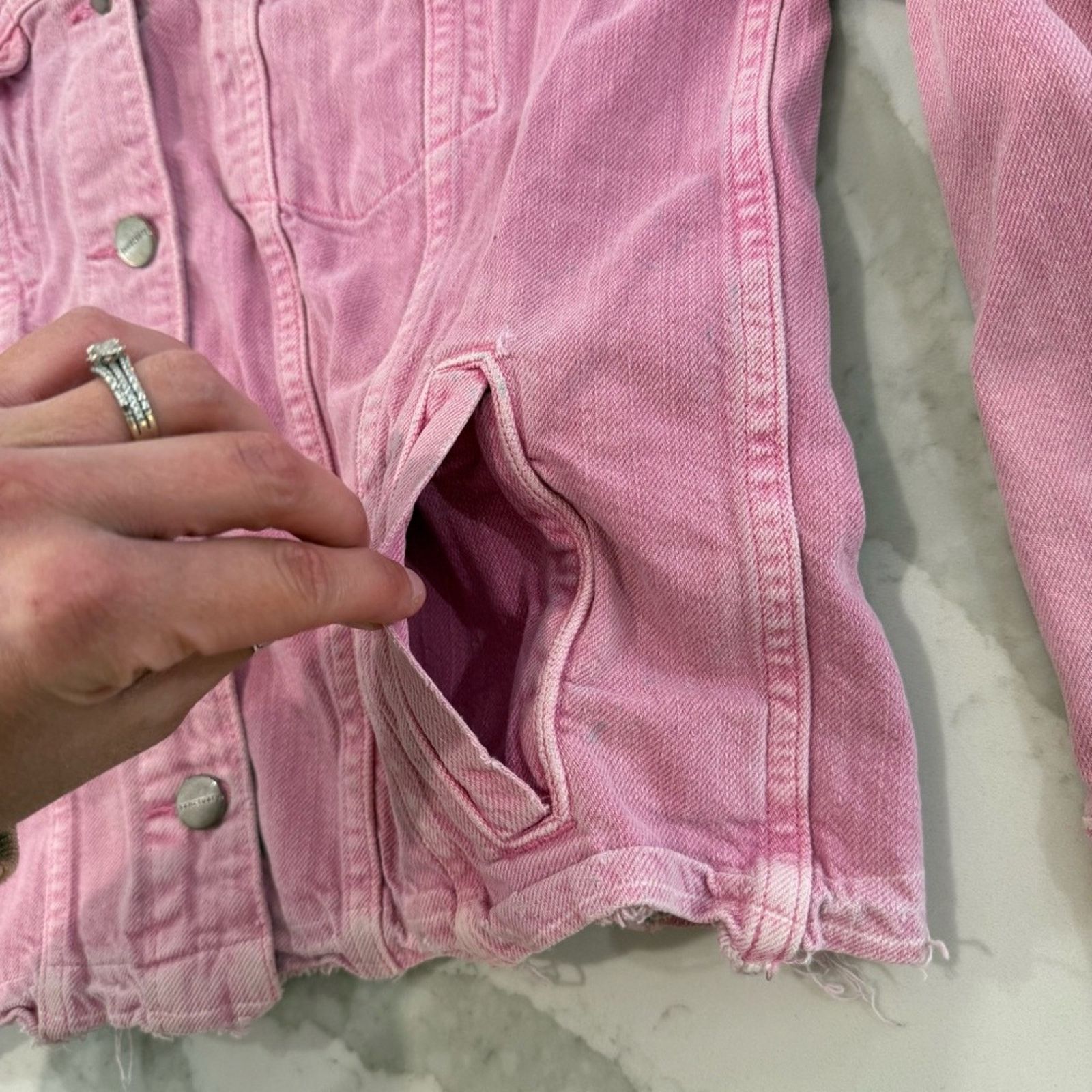 Sanctuary Sanctuary Distressed ButtonFront Denim Jacket Womens Small Size S / US 4 / IT 40 - 3 Thumbnail