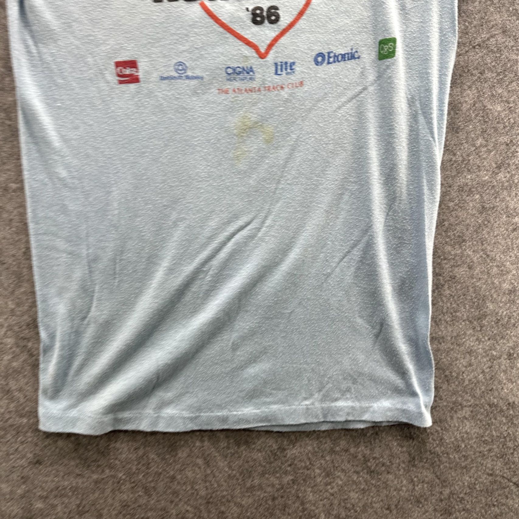 Vintage VINTAGE Peachtree Road Race Shirt Mens Medium Blue 1986 Atlanta Running Graphic Size US M / EU 48-50 / 2 - 6 Thumbnail