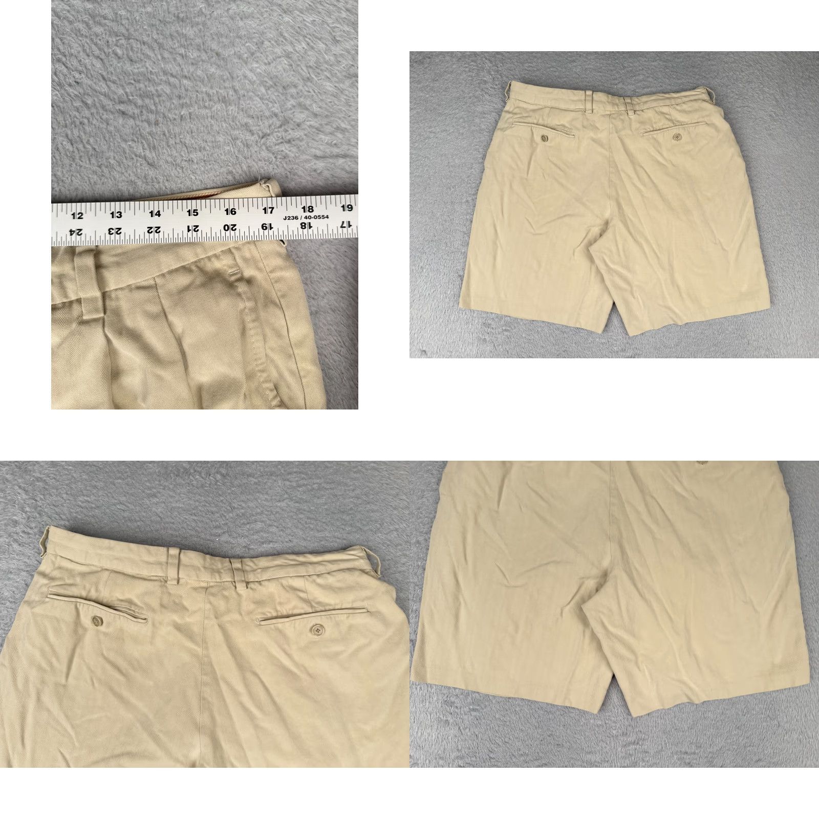 Tommy Bahama Tommy Bahama Shorts Mens 36 Beige Silk Blend Pleated Herringbone Bermuda 36x9 Size US 36 / EU 52 - 9 Thumbnail