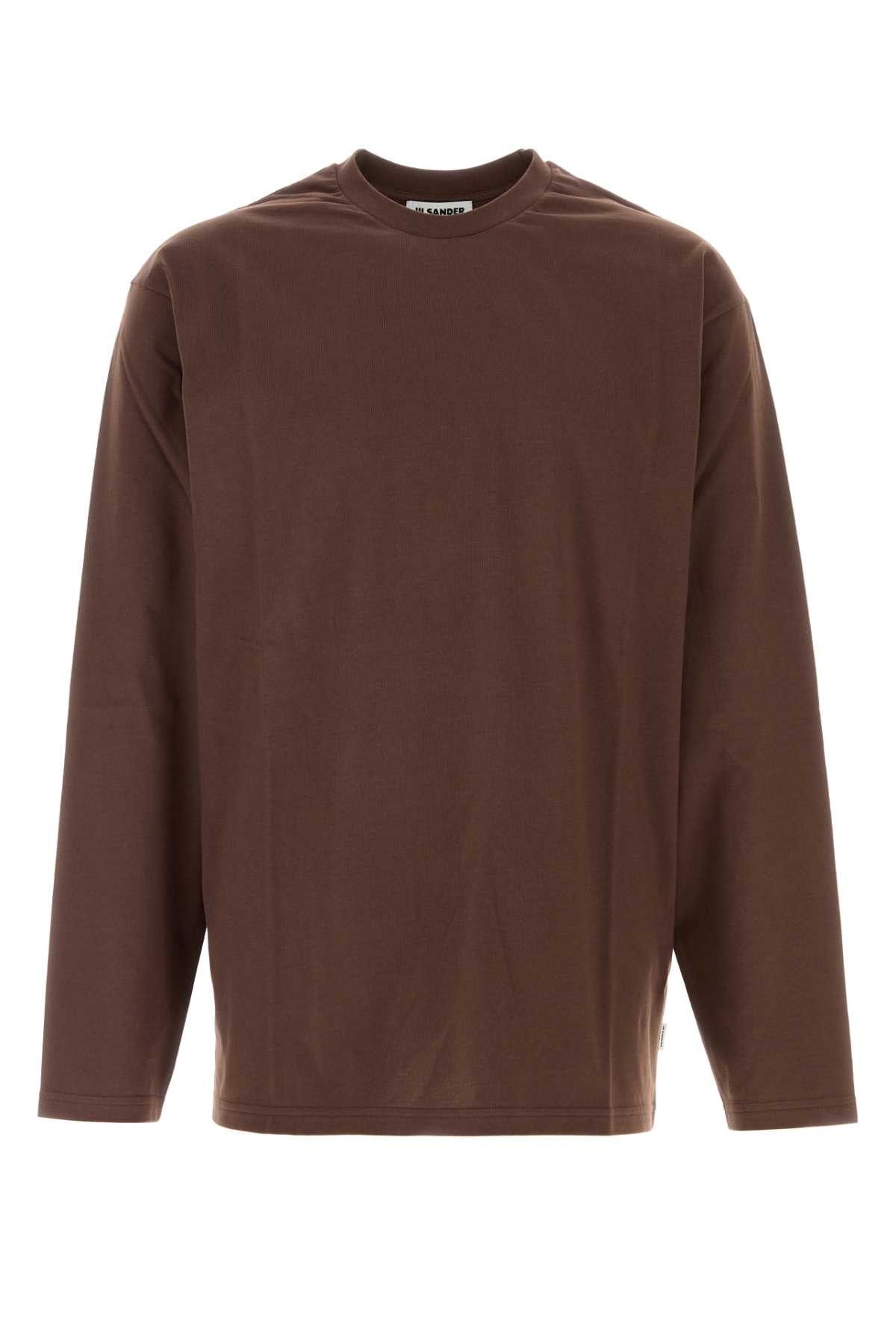 Jil Sander Chocolate Cotton T-Shirt Size US XXL / EU 58 / 5 - 1 Thumbnail