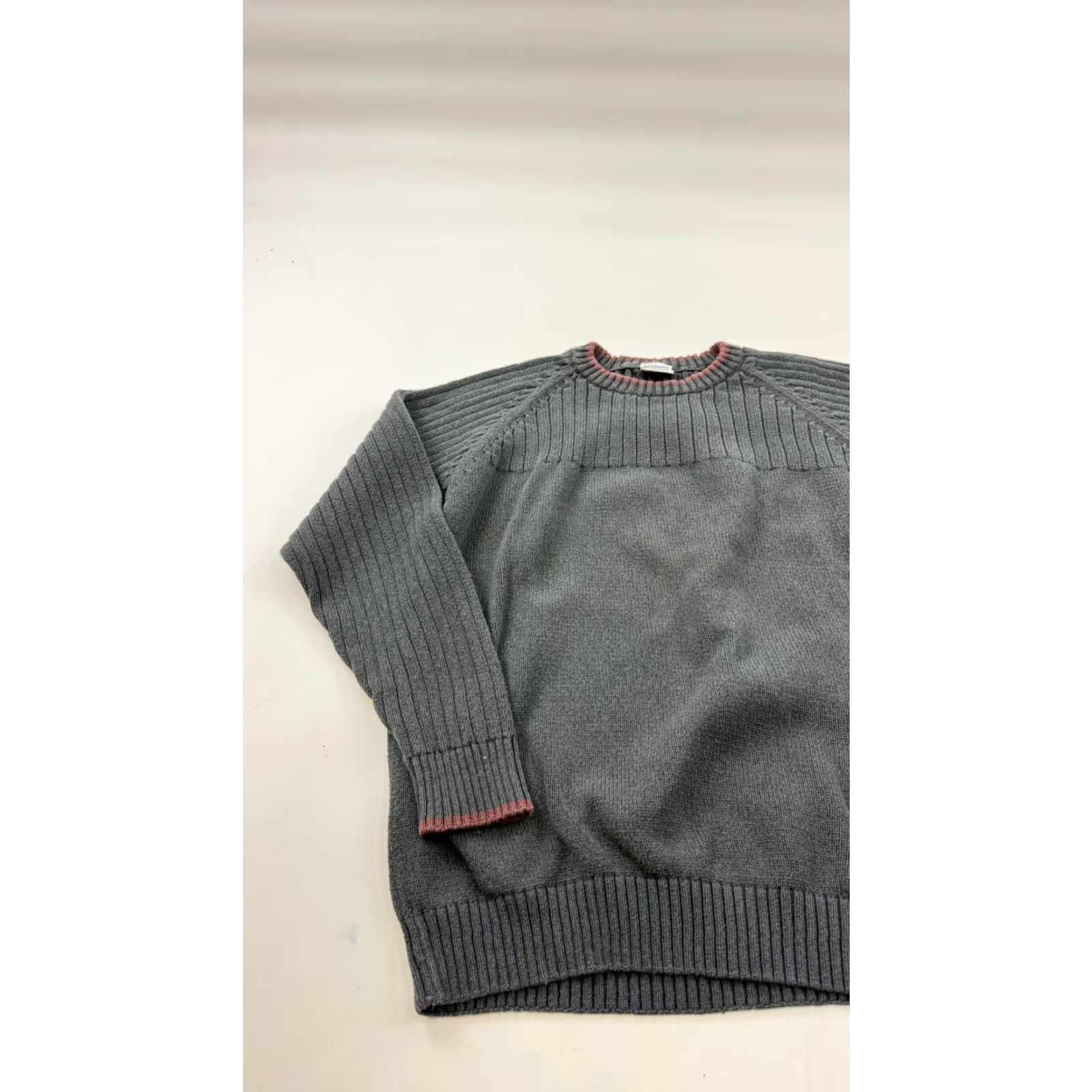 Vintage Columbia Mens Sweater Pullover Knit Crewneck Gray Cotton Ribbed Casual Large Size US L / EU 52-54 / 3 - 2 Thumbnail