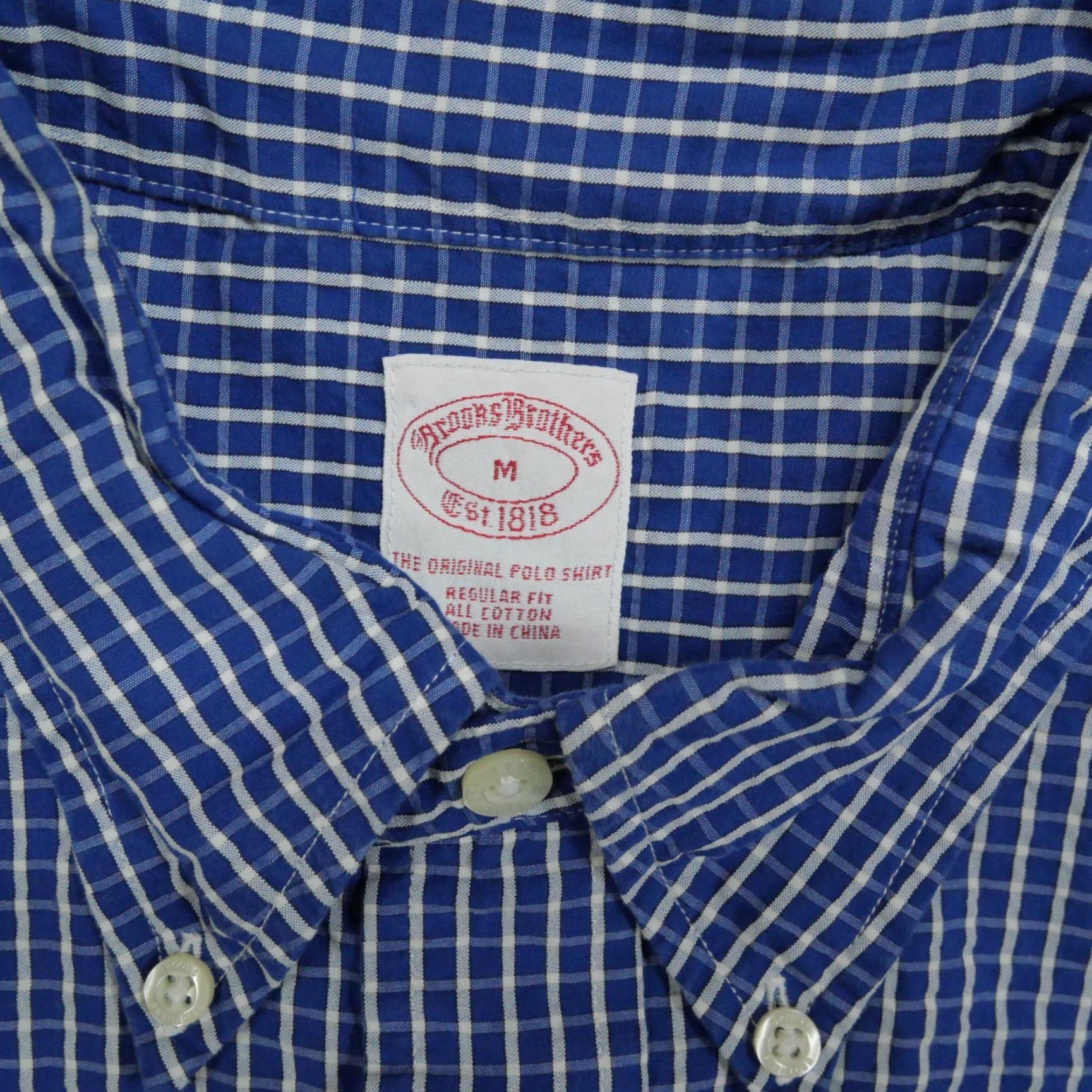 Brooks Brothers VINTAGE Brooks Brothers Shirt Mens Medium Blue White Plaid Button Down Check Size US M / EU 48-50 / 2 - 3 Thumbnail