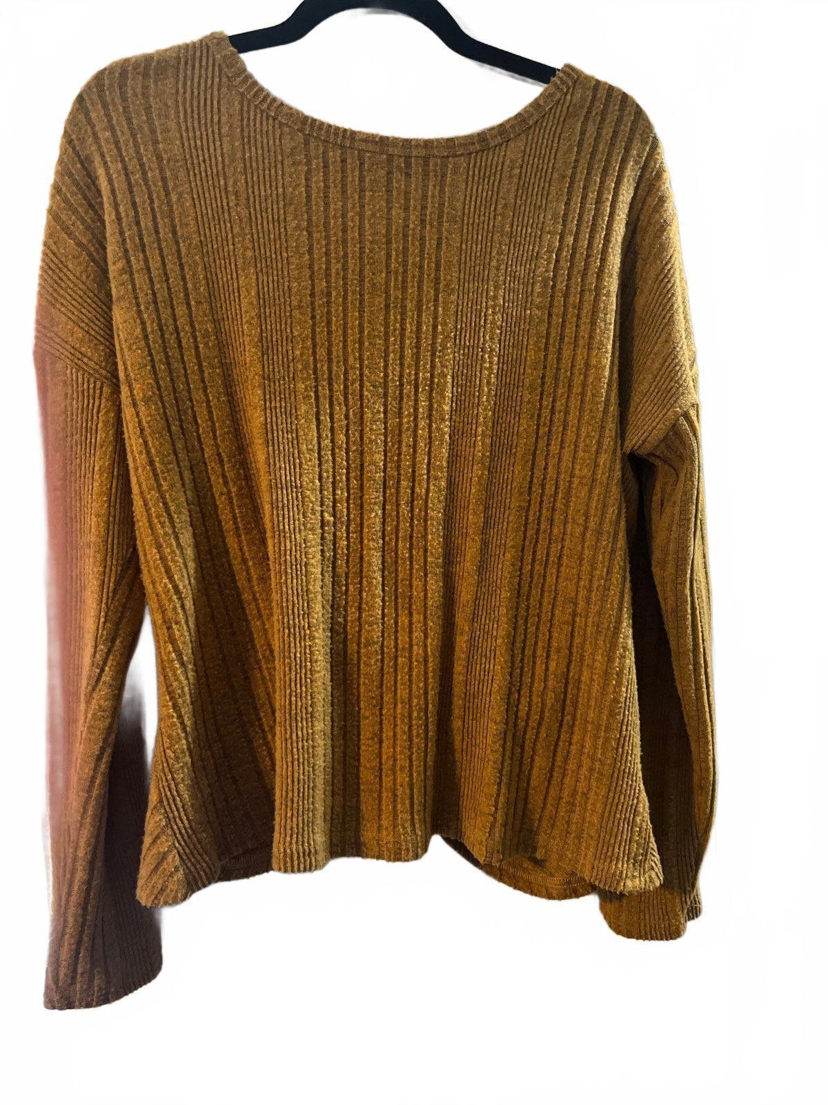 Designer Miss Me Women's M Ribbed Knit Sweater - Mustard Yellow Size M / US 6-8 / IT 42-44 - 1 Thumbnail