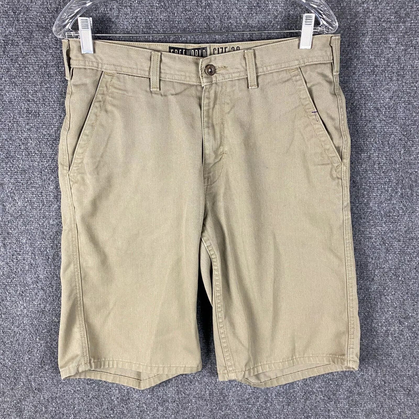 Free World Free World Bermuda Shorts Men's 32 Beige Cotton Blend Adults Size US 32 / EU 48 - 1 Thumbnail