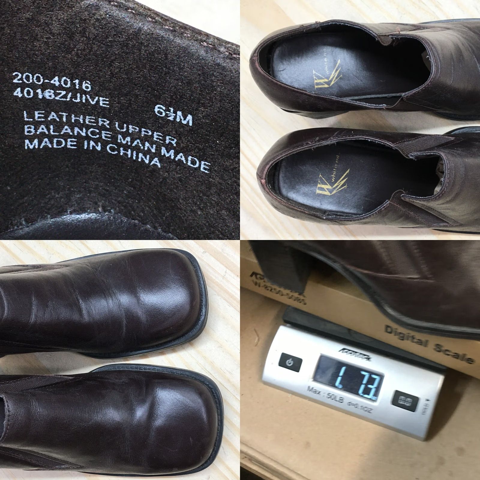 Vintage White Mountain Boots Womens 6.5 M Jive Slip On Low Bootie Brown Leather Heels Size US 7 / IT 37 - 10 Thumbnail