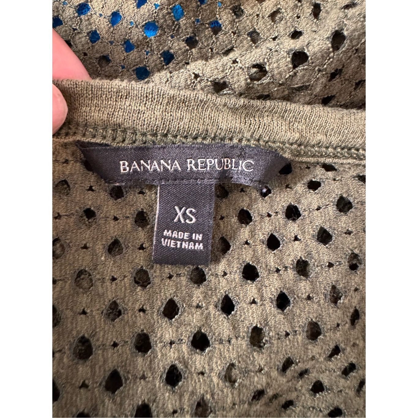 Banana Republic Banana Republic XS Olive Green Sleeveless Mesh Tank Top Pock Size XS / US 0-2 / IT 36-38 - 4 Thumbnail
