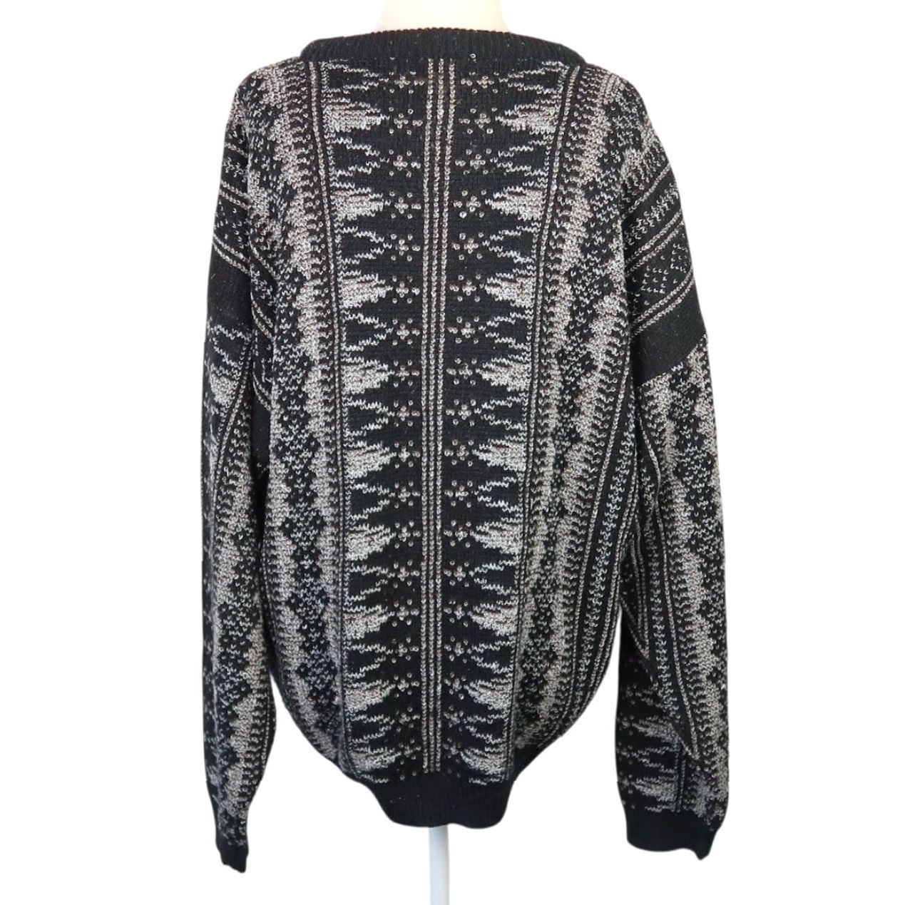 Vintage VINTAGE Unionbay Geometric Sweater Mens L Crew Ne ck Pullover 90s Black Grey Knit Fall Winter Size US L / EU 52-54 / 3 - 4 Thumbnail