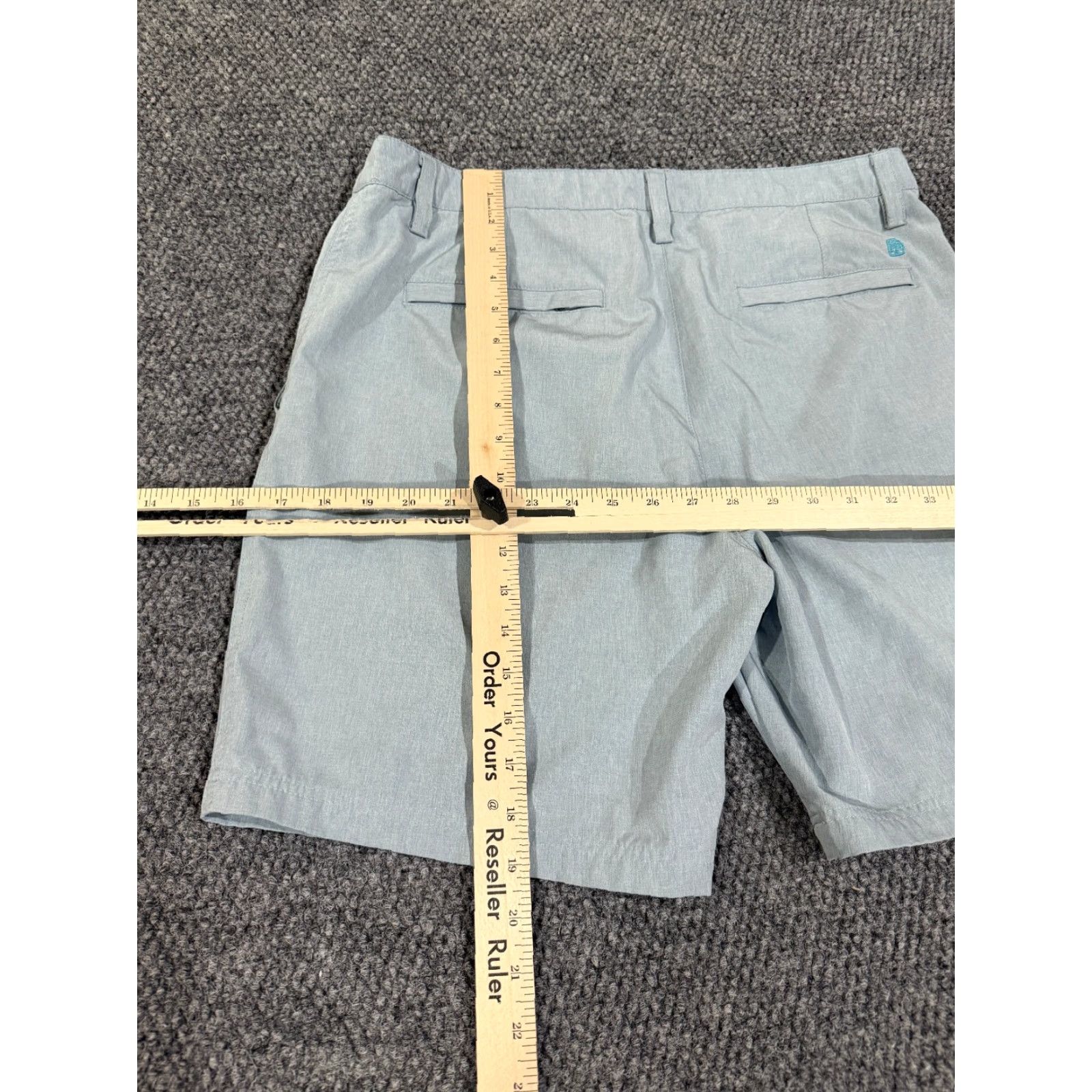 Tori Richard Tori Richard Shorts Mens 34 Light Blue Casual Stretch Flat Front Summer Blue Cotton Chino Pockets Size US 34 / EU 50 - 7 Thumbnail