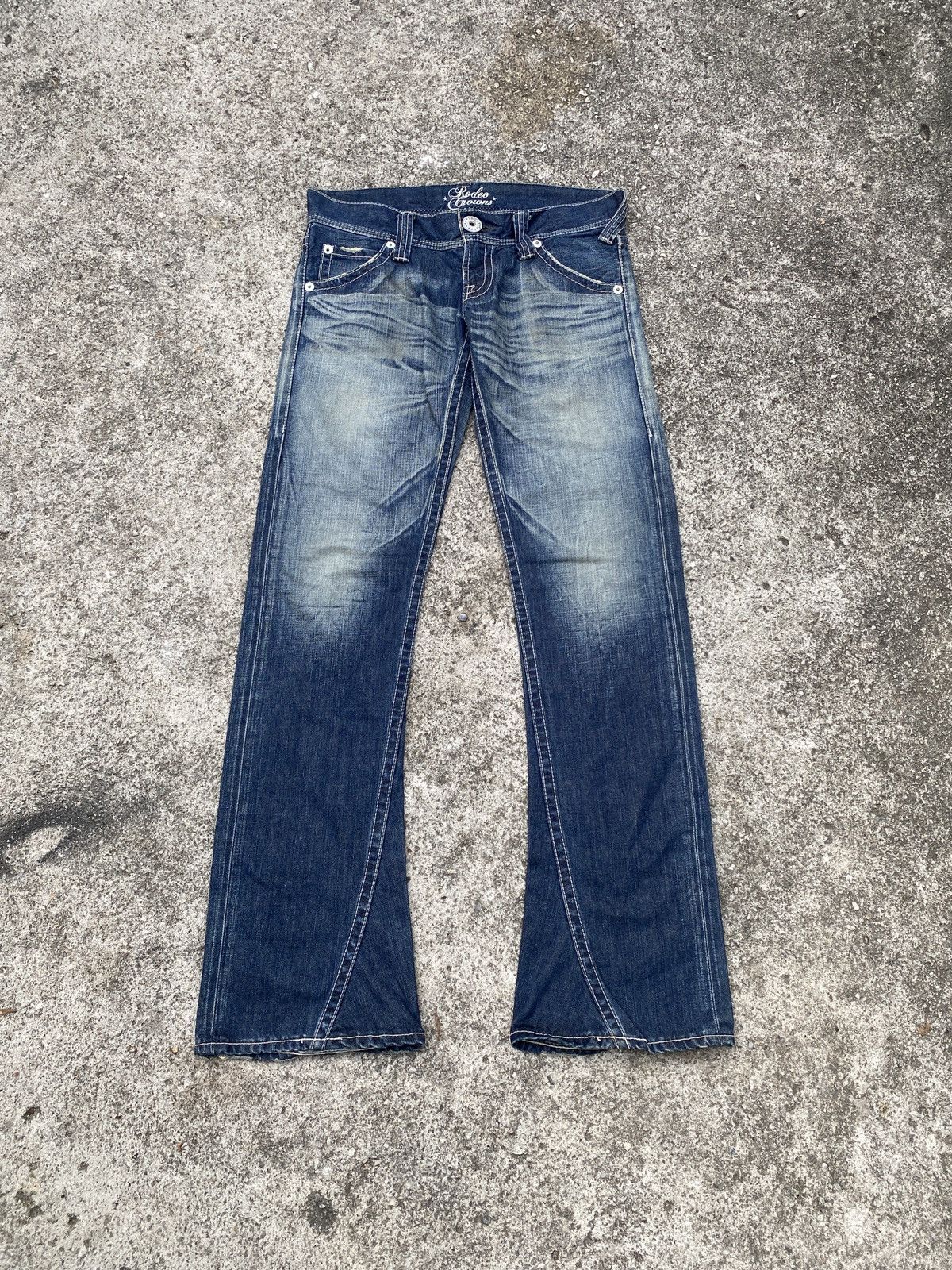 Japanese Brand Flare Rodeo Crown Japan Claw Marks Design Low Rise Denim Size US 30 / EU 46 - 1 Thumbnail