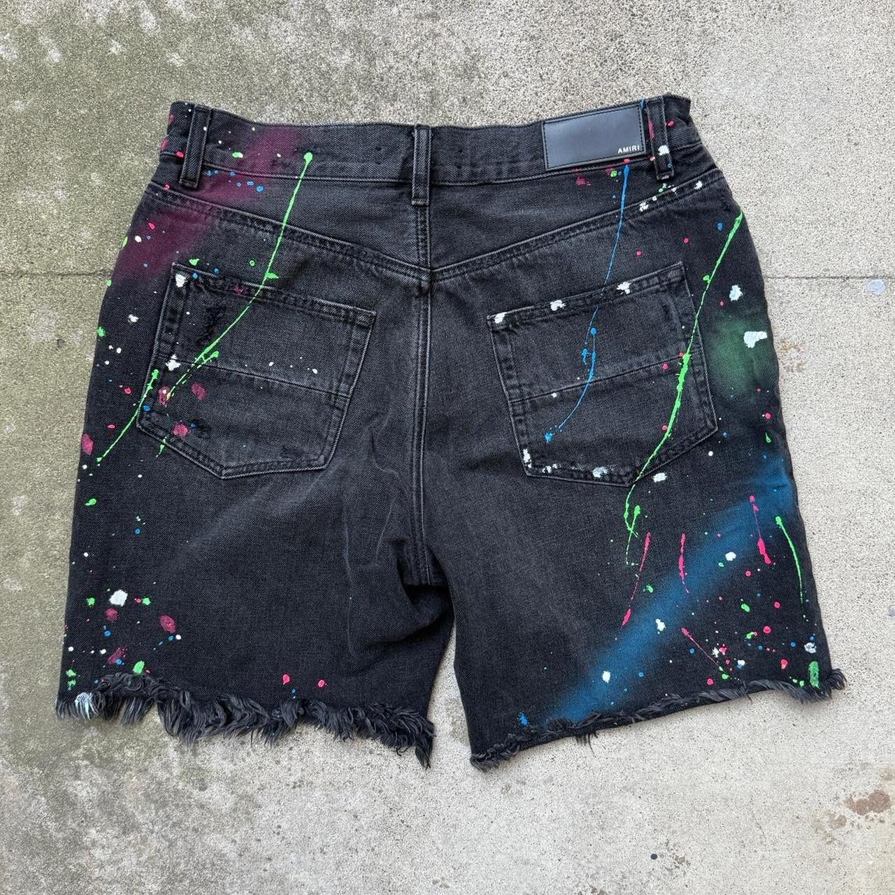 Amiri AMIRI Distressed Thrasher Graffiti Black Denim Jean