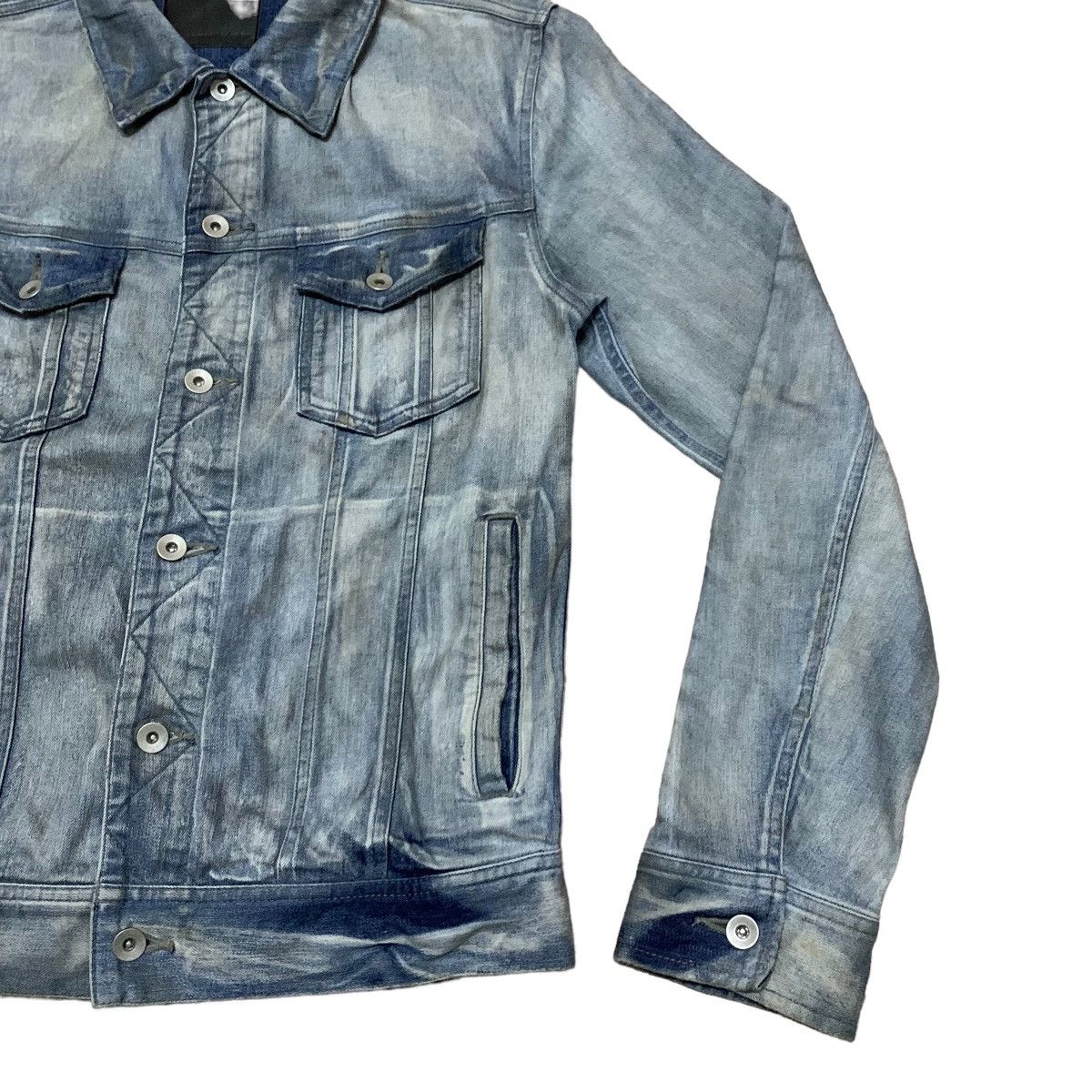 If Six Was Nine × Le Grande Bleu (L.G.B.) × semanticdesign Vintage Semantic Design Trucker Denim Waxed Jacket 2000s Size US L / EU 52-54 / 3 - 5 Thumbnail