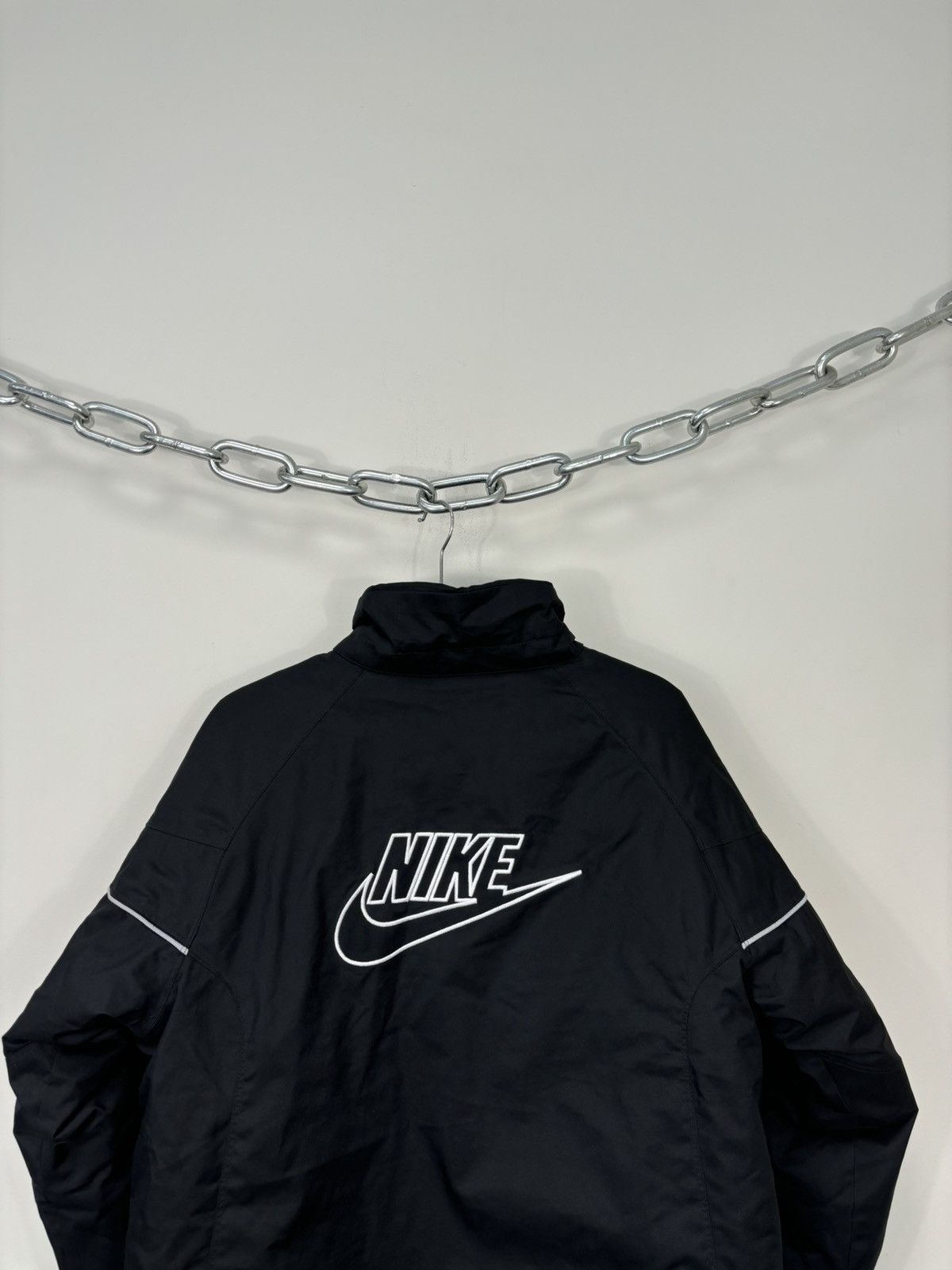 Nike Vintage Nike Big Swoosh Logo Black Hype Down Puffer Jacket Size US S / EU 44-46 / 1 - 18 Thumbnail