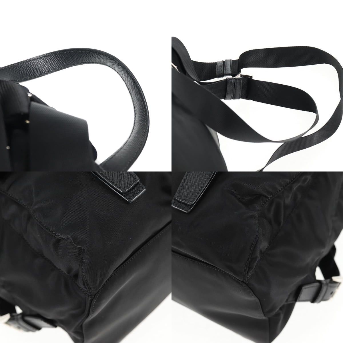 Prada PRADA Sequin Backpack Nylon Black Silver Size ONE SIZE - 11 Thumbnail
