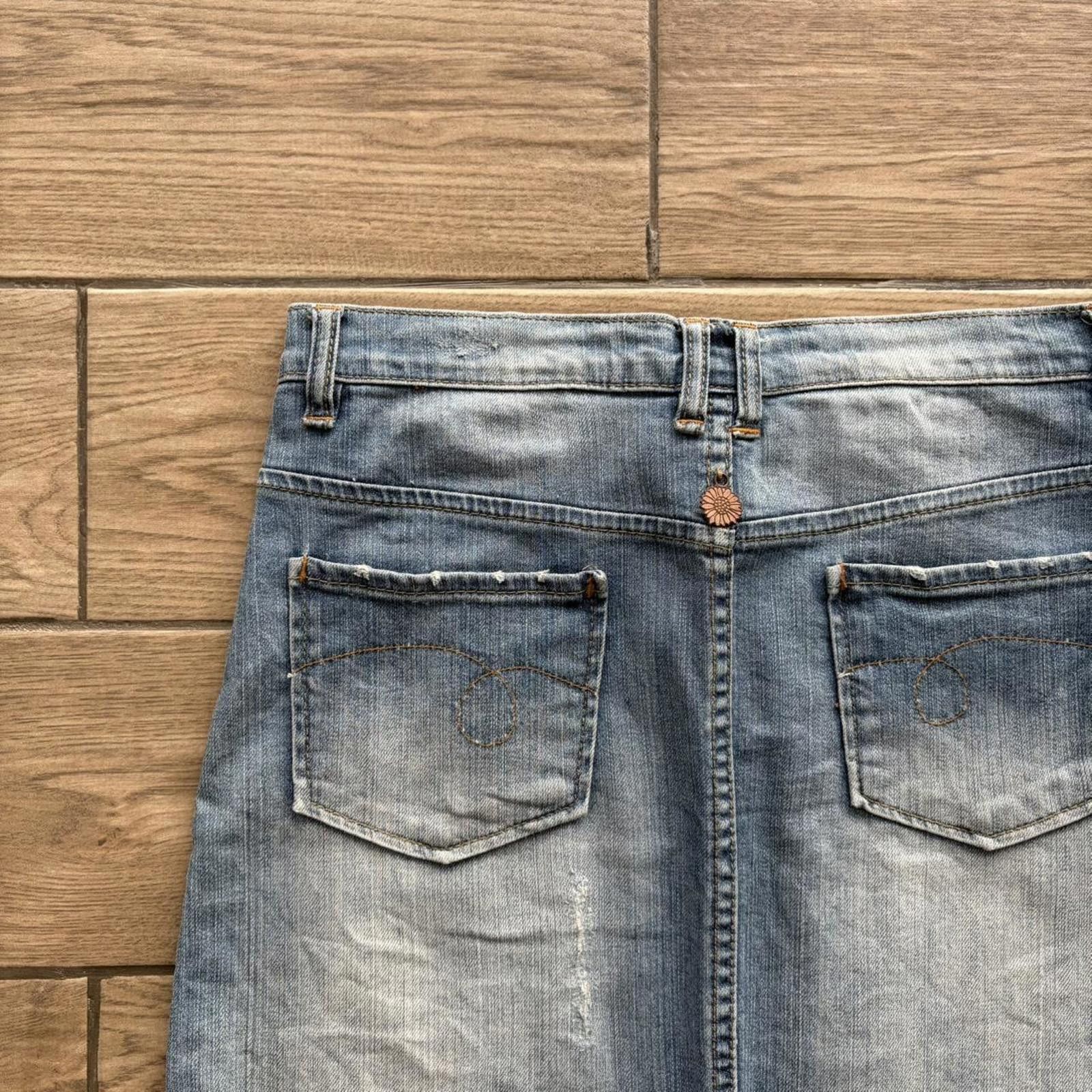 Other Y2K Light Wash Ext Denim Mid Length Skirt Size 30" / US 8 / IT 44 - 3 Thumbnail