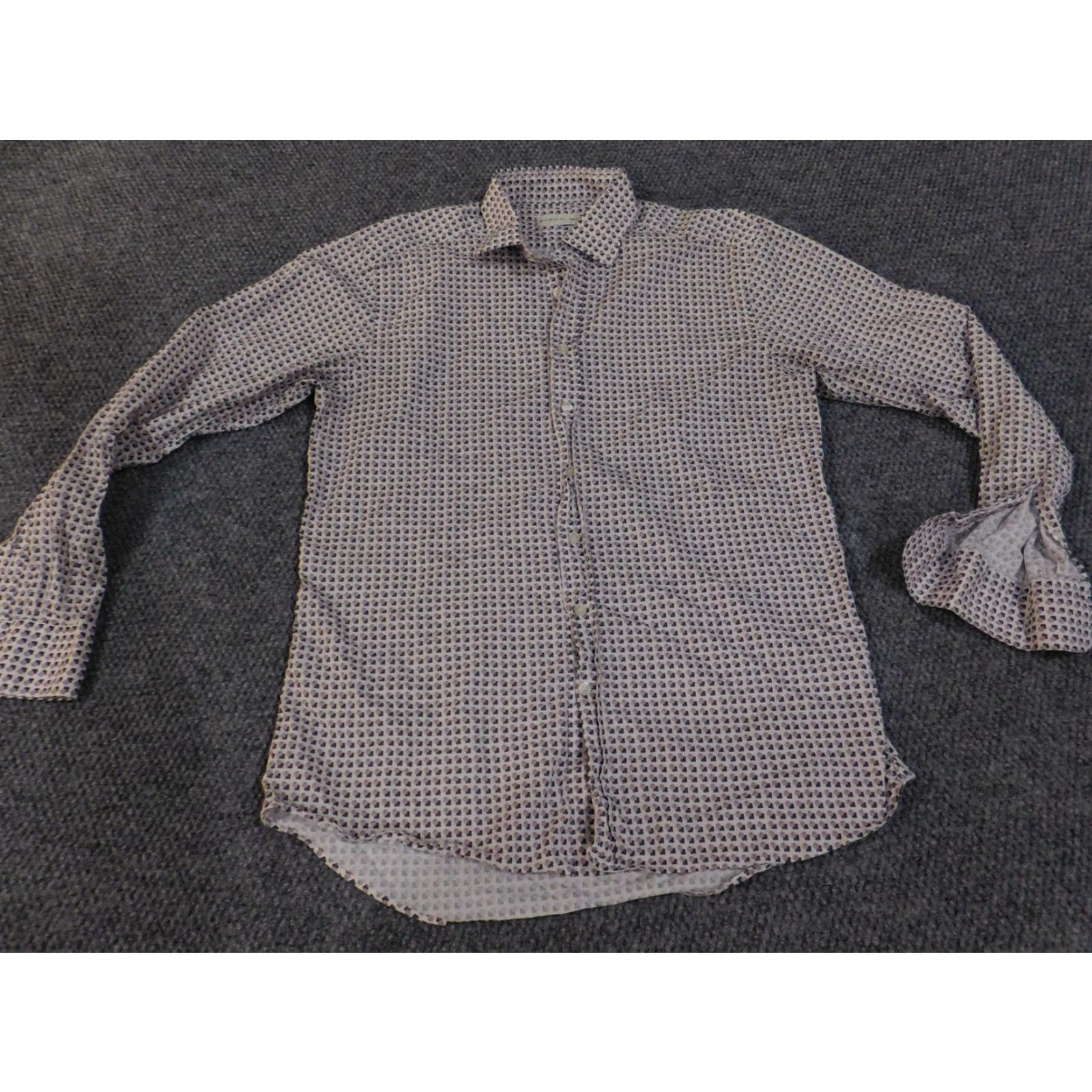 Etro ETRO Shirt Mens Large Purple Geometric Print Button Up Made in Italy Long Sleeve Size US L / EU 52-54 / 3 - 4 Thumbnail