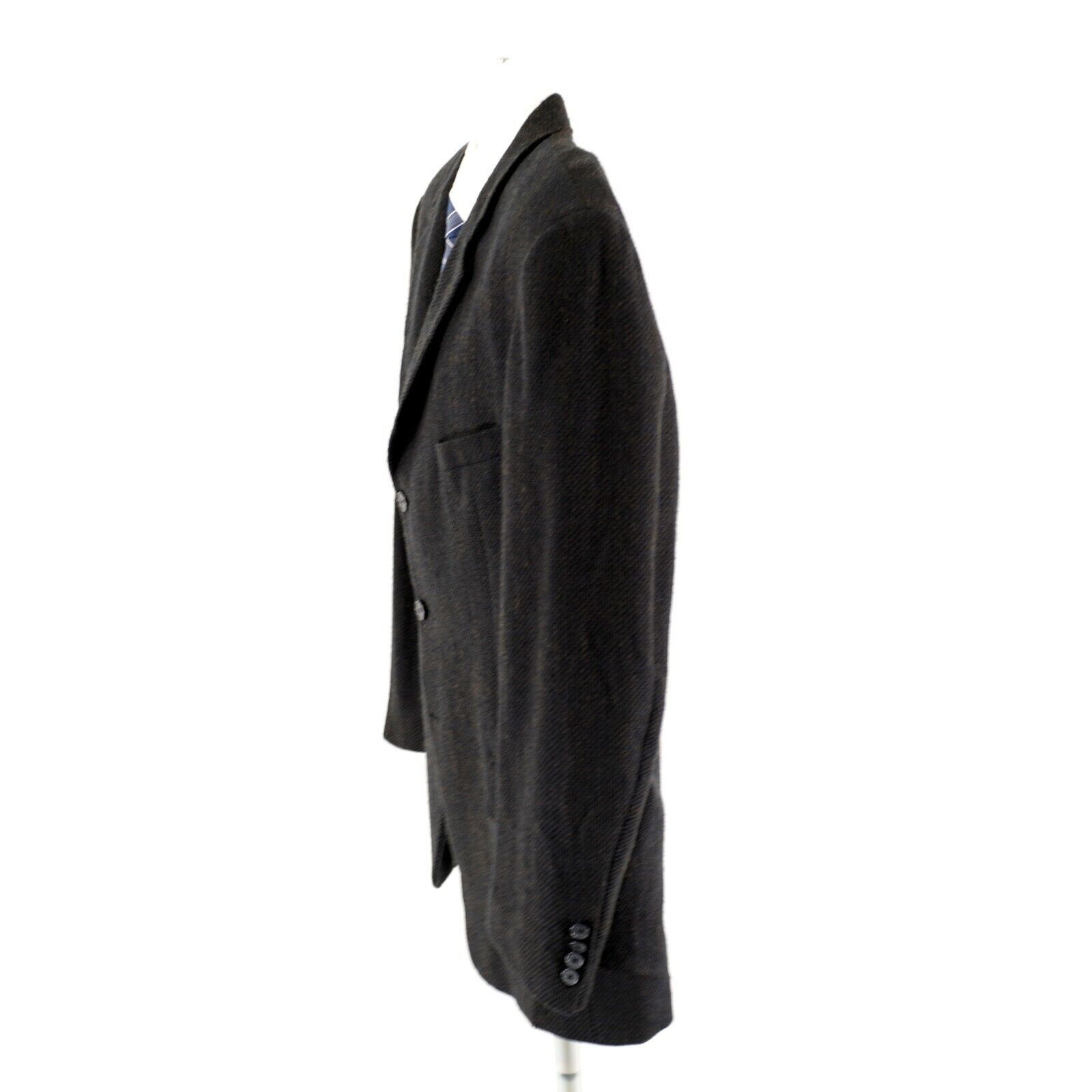 Joseph Abboud Joseph Abboud Soft Tweed Wool Blue Black Tan Check 3 Button Size 44R - 6 Thumbnail