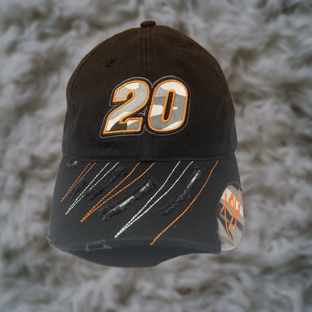 Chase Authentics Chase Authentics NASCAR #20 Joe Gibbs Racing Adult Adjustable StrapBack Hat Cap Black Baseball Cap Mens Cap Size ONE SIZE - 1 Thumbnail