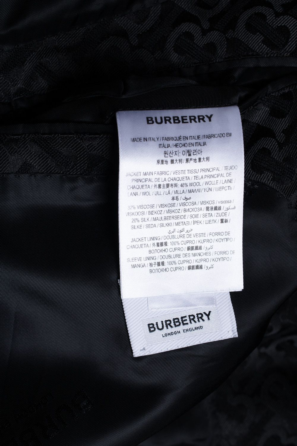 Burberry Burberry, B printed blazer in black Size 54R - 7 Thumbnail