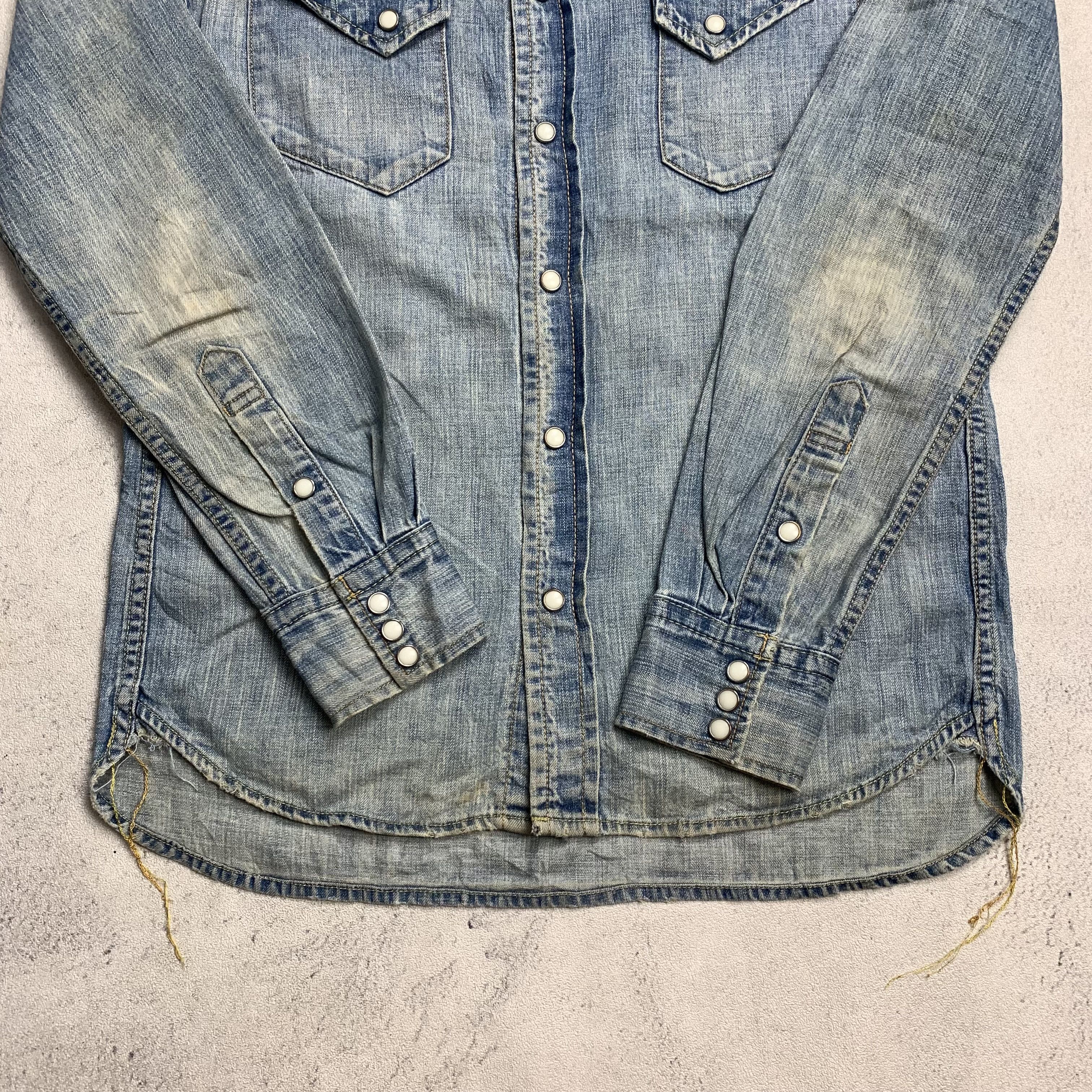 Remi Relief Remi Relief Western Shirt Washed Denim Size US S / EU 44-46 / 1 - 4 Thumbnail