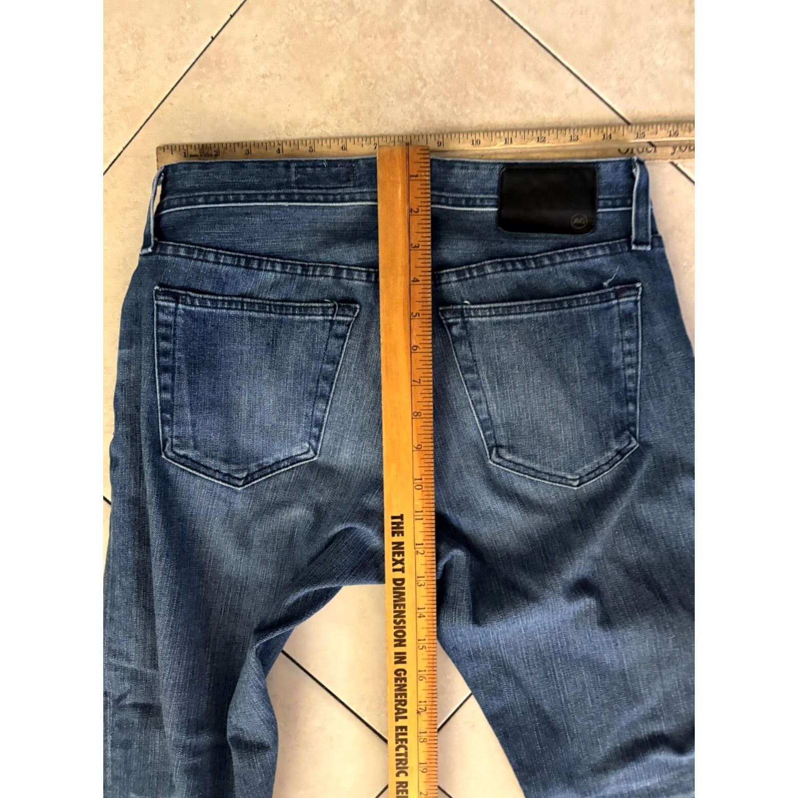 Vintage AG Adriano Goldschmied Jeans Men's 31 R The Tellis Modern Slim Denim Blue Size US 31 - 6 Thumbnail