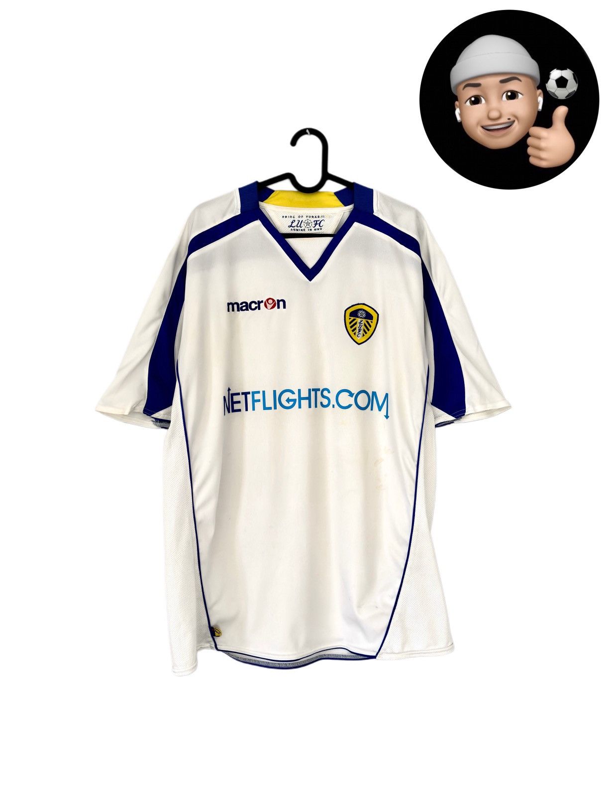 Vintage 2008 2009 Leeds United Vintage Macron Home it Soccer Jersey Size US L / EU 52-54 / 3 - 1 Thumbnail