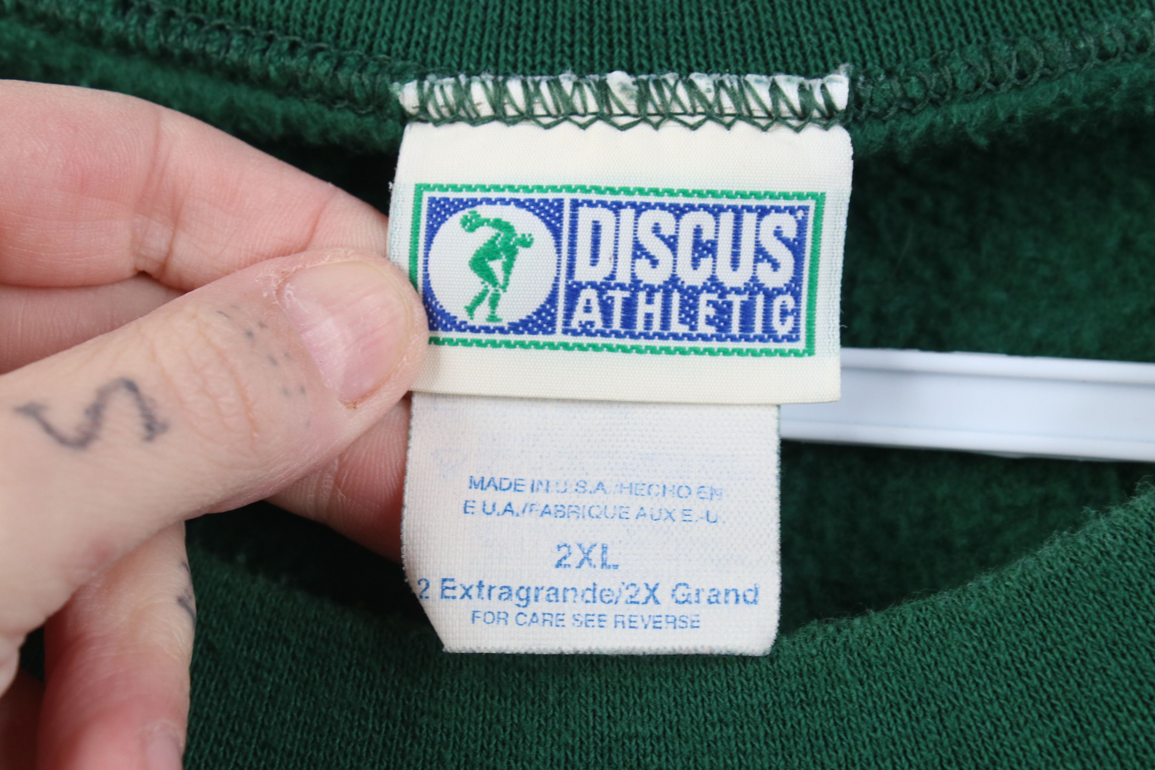 Vintage Vintage 90s Streetwear Heavy Crewneck Sweatshirt Green USA Size US XXL / EU 58 / 5 - 6 Thumbnail