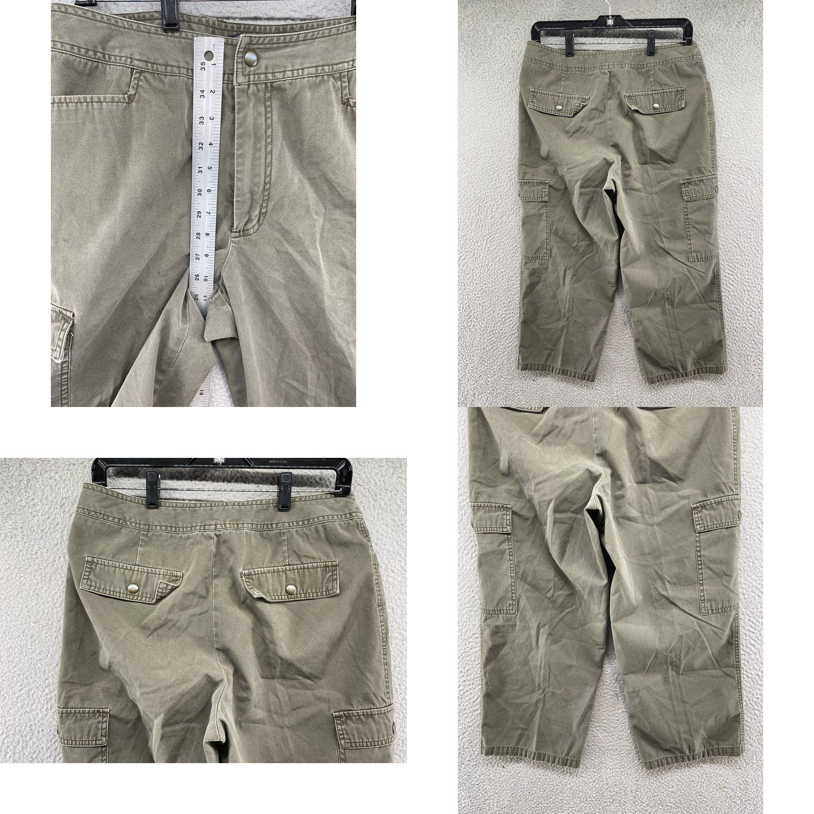 Vintage VINTAGE Rafaella Green Cargo Jean Capris Flap Pockets Women’s Size 10 Capris Jeans Green Rafaella Womens 10 Cargo Pocket 90s Vintage Size 32" / US 10 / IT 46 - 8 Thumbnail