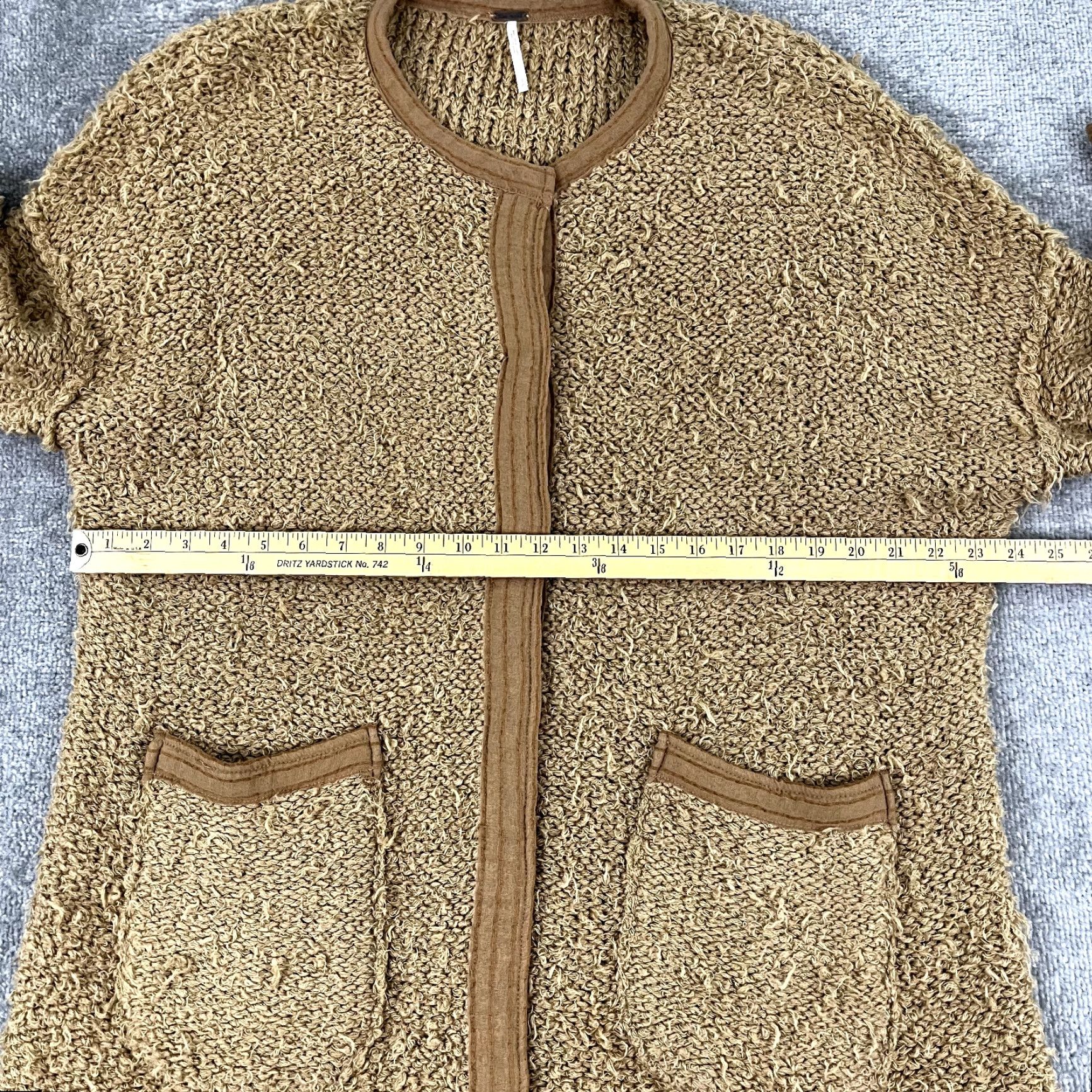 Free People FREE PEOPLE Oversized Sweater Womens Small Brown Warm Fuzzy Long Coat with Pockets Size S / US 4 / IT 40 - 5 Thumbnail