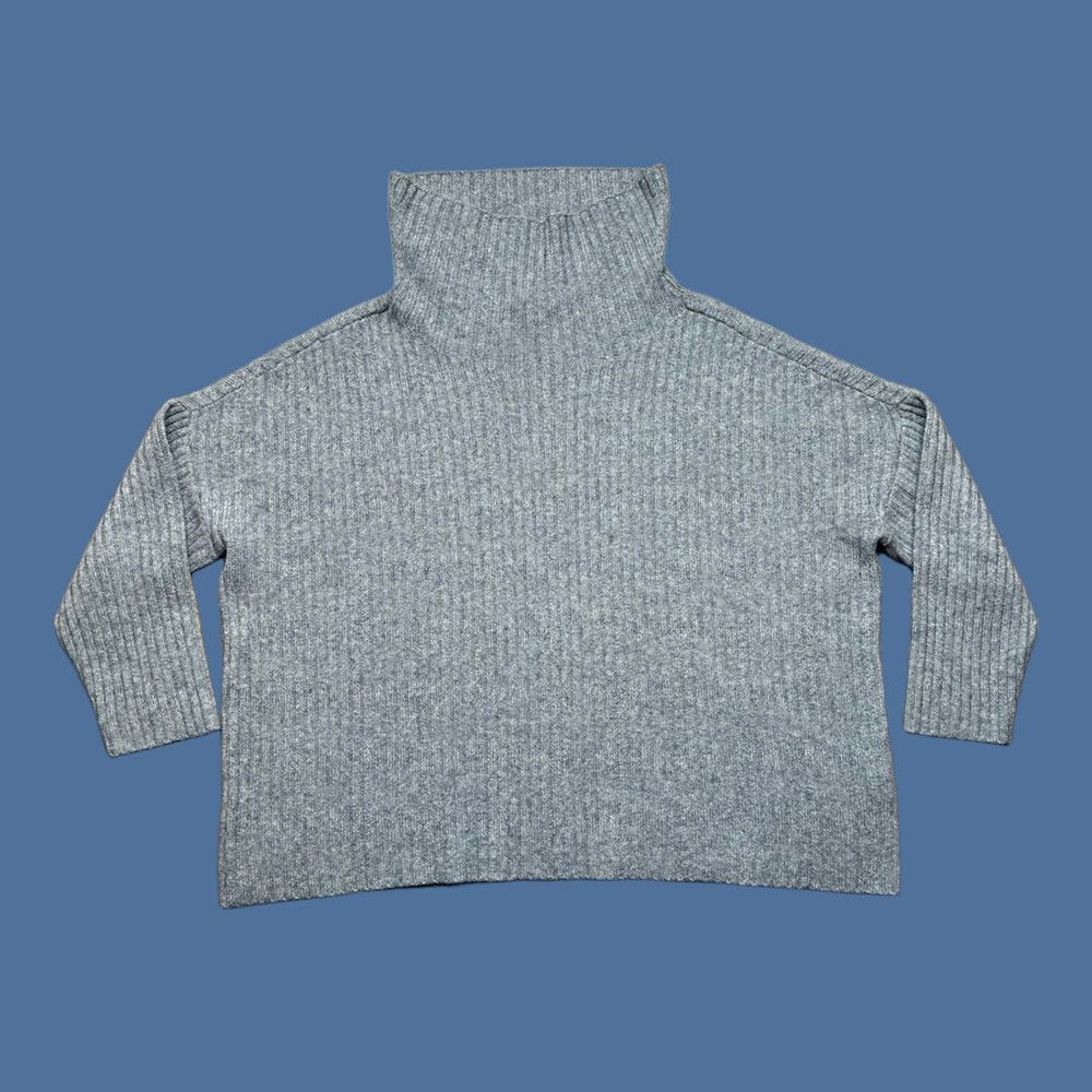 Eileen Fisher Eileen Fisher Sweater Womens Large Gray Yak Wool Oversized Turtleneck Knit Size L / US 10 / IT 46 - 1 Thumbnail