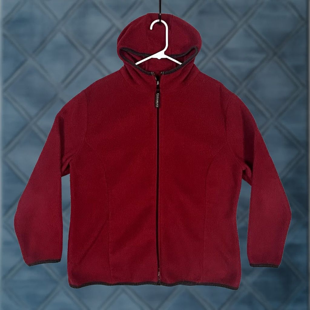 Vintage VINTAGE Canadian Fleecewear Womens Full Zip Hoodie Fleece Red 1X Hooded Sweatshirt Zip Modern Winter Outwear Womens Size XL / US 12-14 / IT 48-50 - 1 Thumbnail