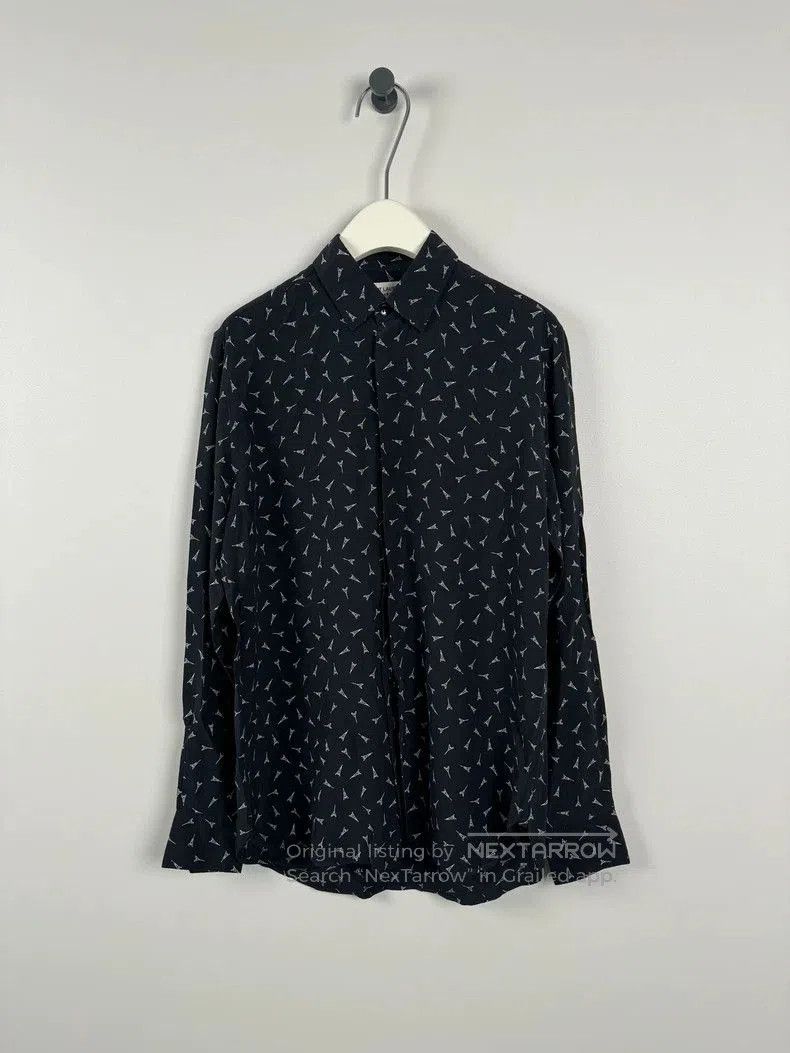Saint Laurent Paris Saint Laurent Paris Tower Silk Shirt. Size US M / EU 48-50 / 2 - 1 Thumbnail