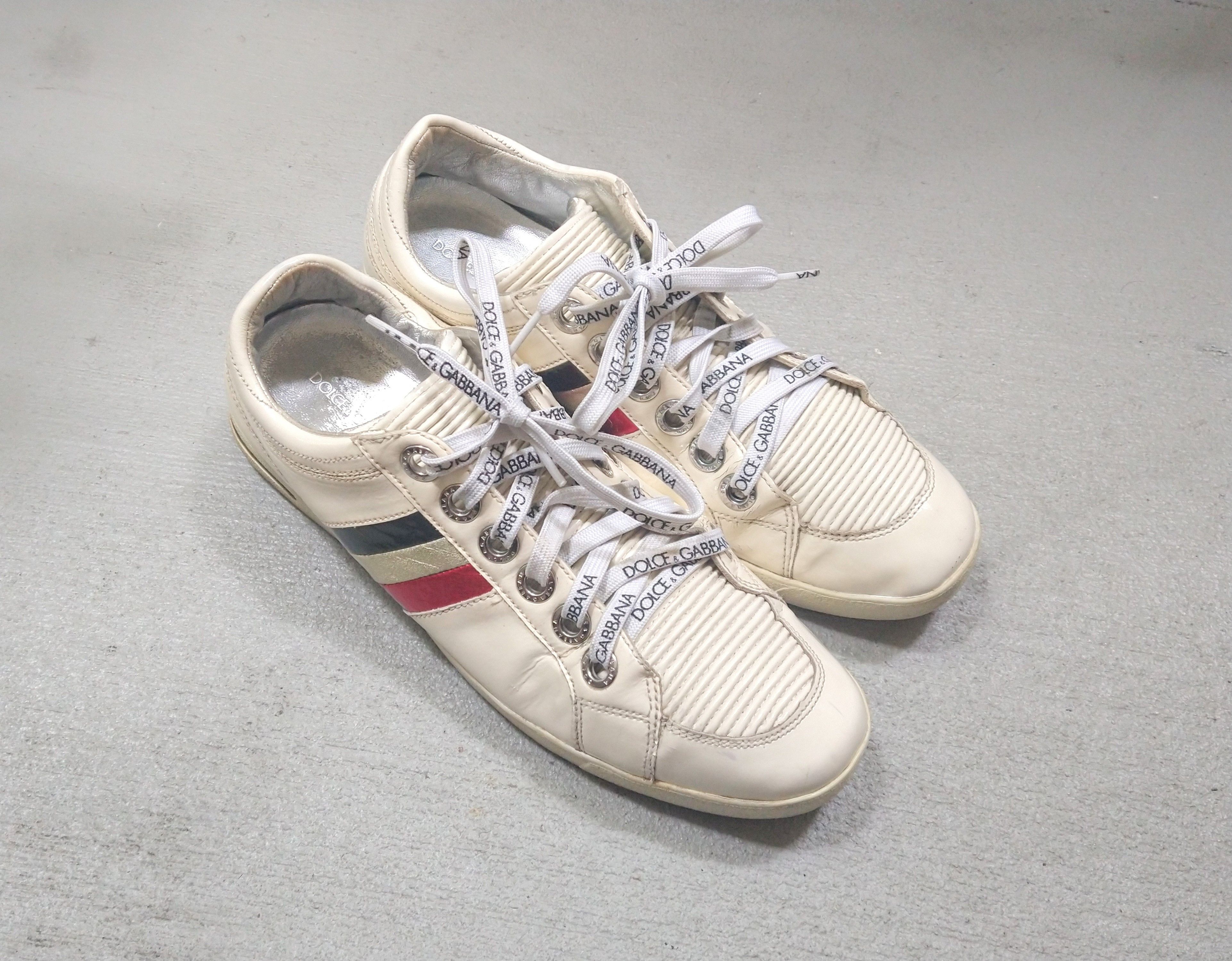 Dolce & Gabbana × Vintage Dolce & Gabbana Sneakers Size 9.5 White Patent Leather Y2K Size US 9.5 / EU 42-43 - 2 Thumbnail