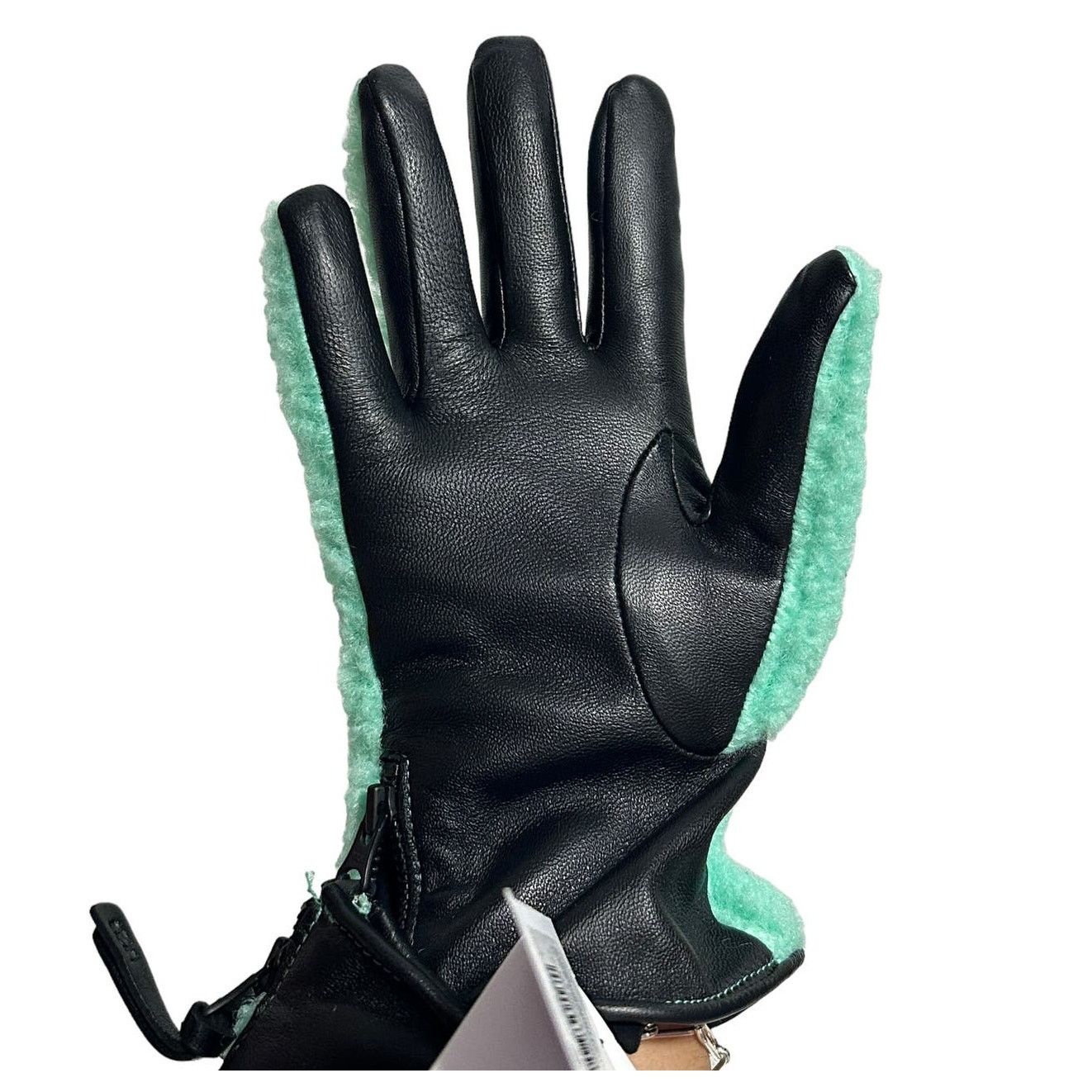 Ugg UGG Leather & Faux Shearling Gloves Large PALE EMERALD Size ONE SIZE - 4 Thumbnail