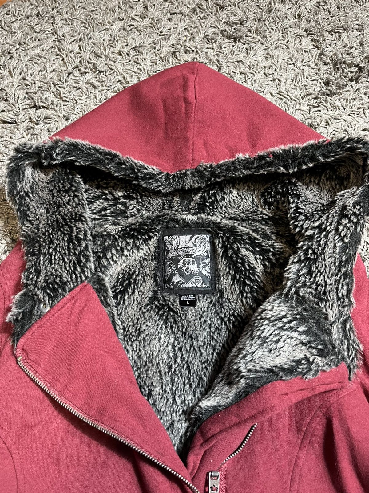 Fox Racing Fox Racing Vintage Rock Emo Punk Y2K Faux Fur Zip Hoodie Size L / US 10 / IT 46 - 3 Thumbnail