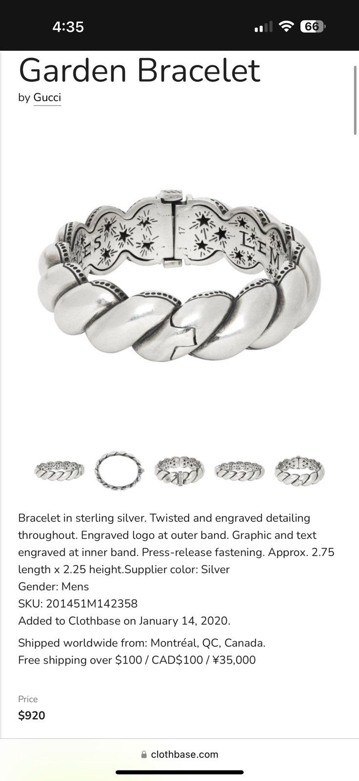 Gucci Gucci twisted garden silver bracelet and ring Size ONE SIZE - 2 Thumbnail