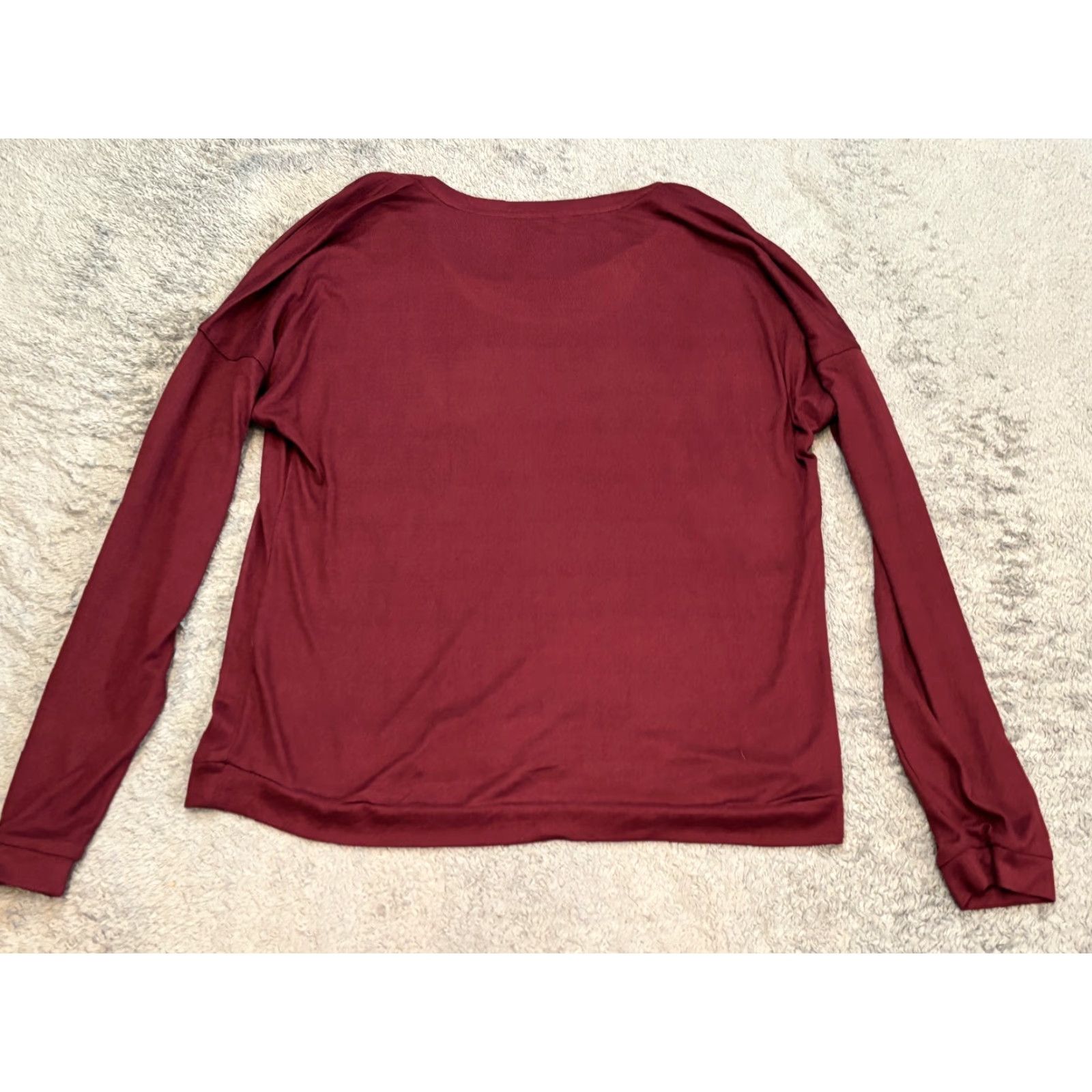 Lucky Brand Lucky Brand Top Womens XL Red Long Sleeve Logo Knit Tee Shirt T-Shirt Size XL / US 12-14 / IT 48-50 - 5 Thumbnail