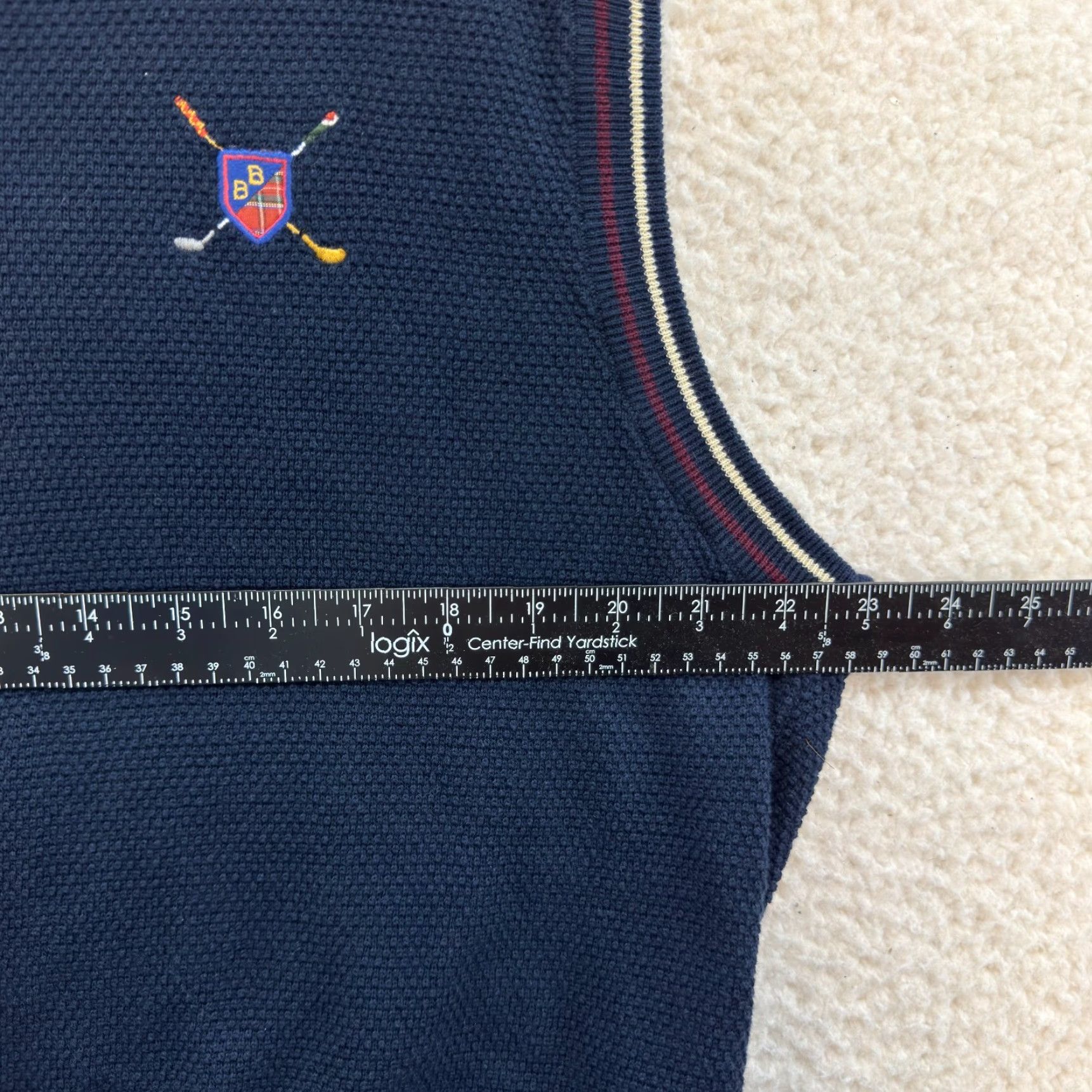 Bugle Boy VINTAGE Y2K Skater Grunge Sweater Vest Large Mens Navy Preppy Academia Grandpa Size US L / EU 52-54 / 3 - 4 Thumbnail