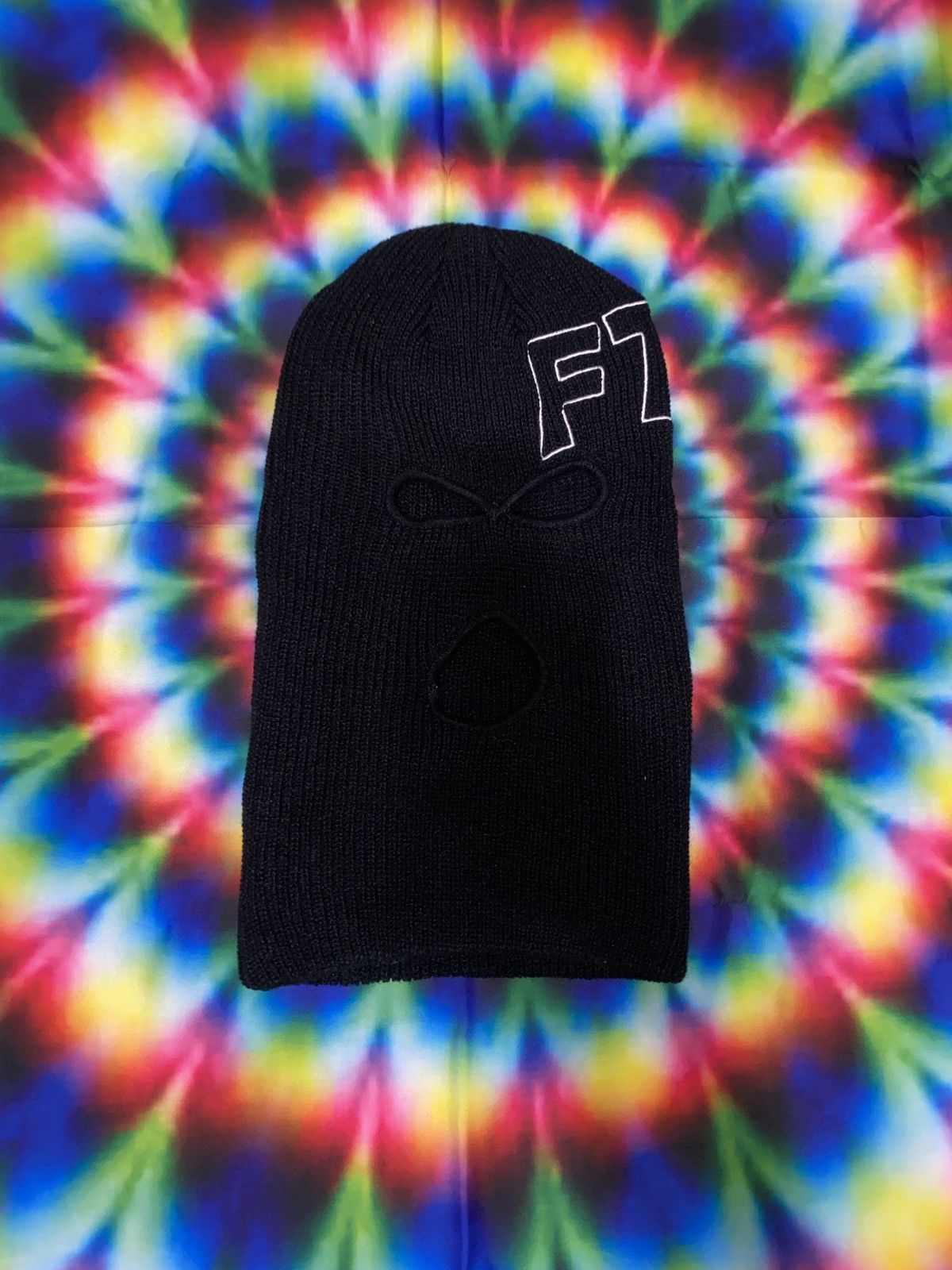 image of Fuck The Population Ftp Outline Logo Ski Mask Beanie Black, Men's