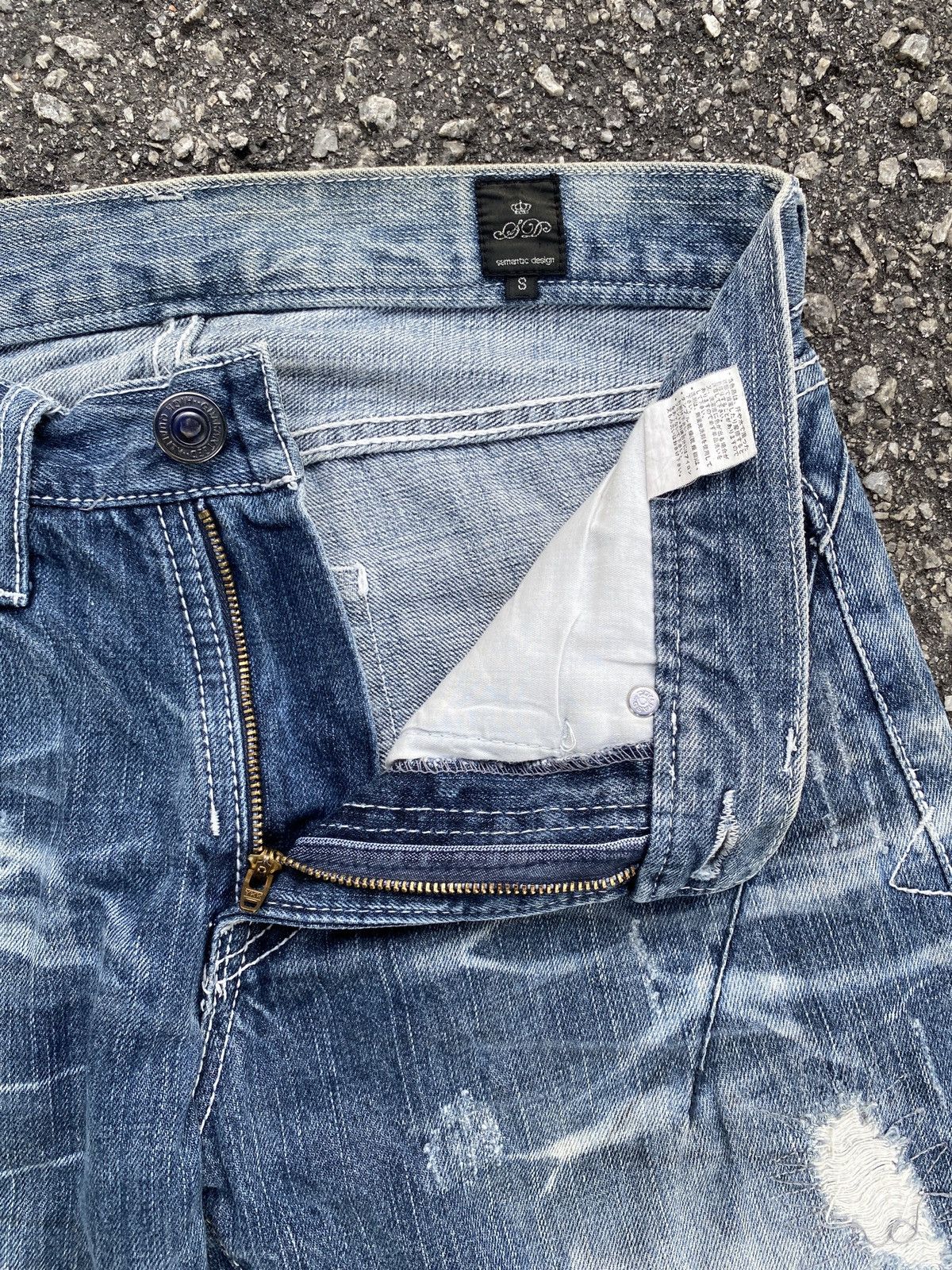Japanese Brand Japanese Brand Semantics Design Distressed Denim Size US 29 - 15 Thumbnail
