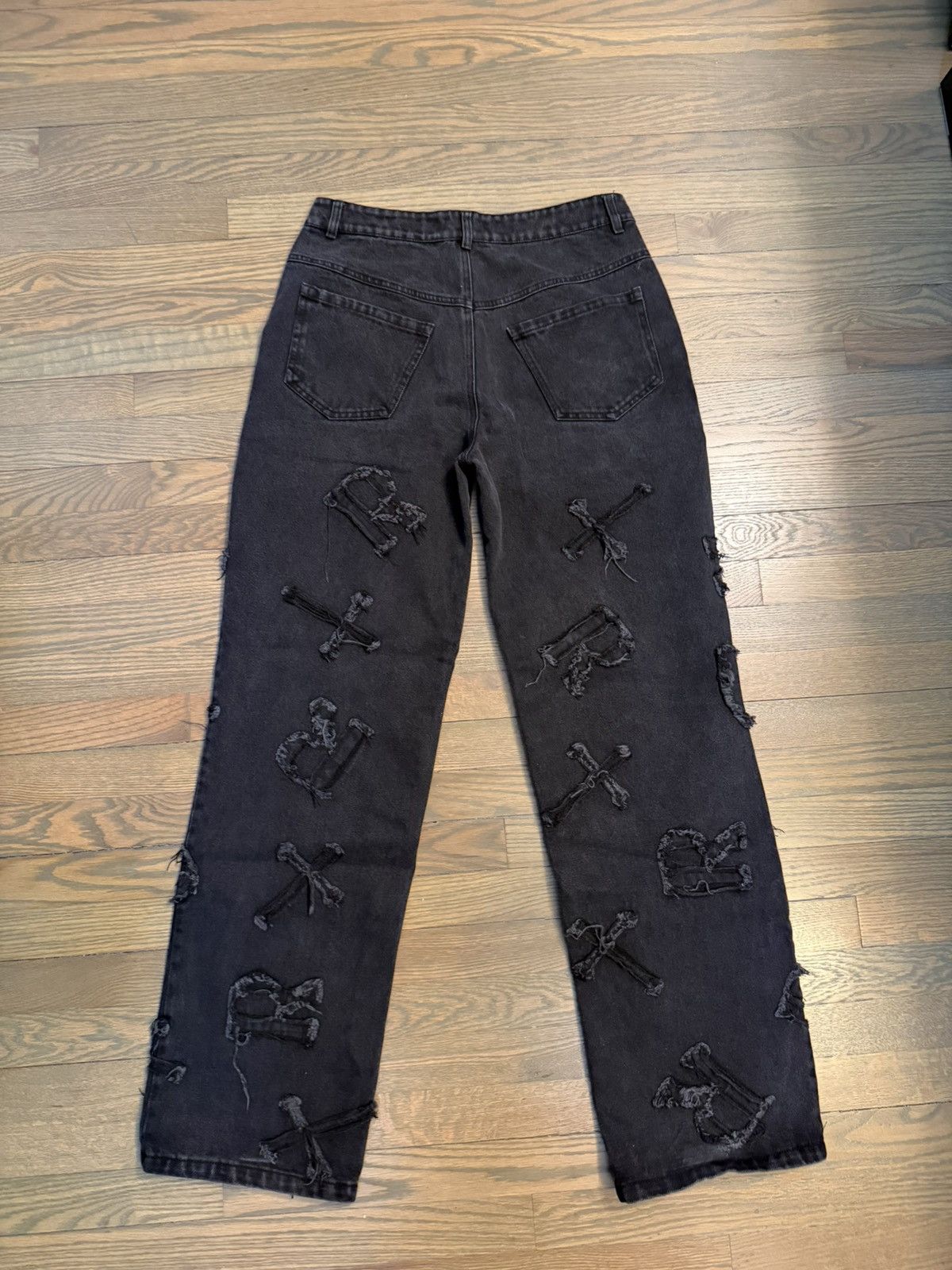 Racer Worldwide Racer Worldwide - Black Patch Jeans - Size 32 Size US 32 / EU 48 - 2 Thumbnail